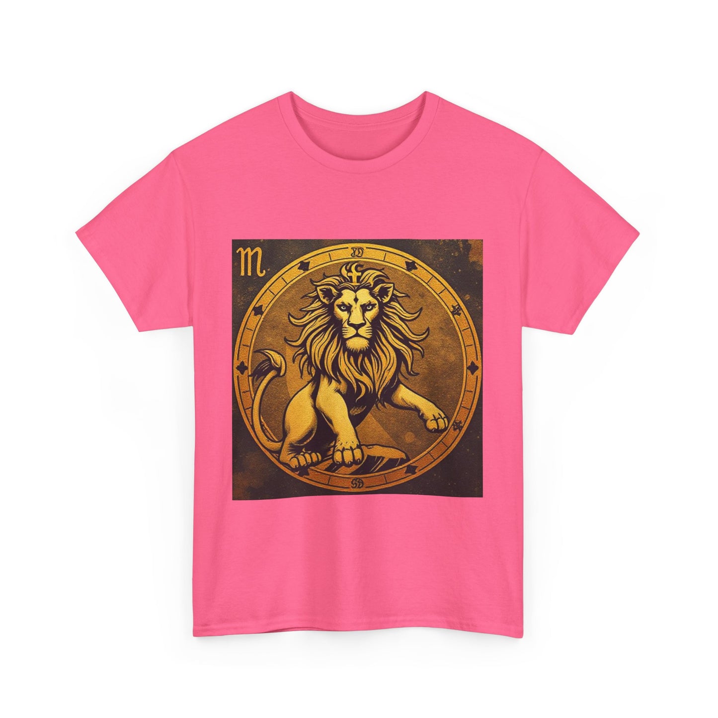 Unisex Heavy Cotton T-Shirt, Gold Lion v1, Leo Zodiac Design