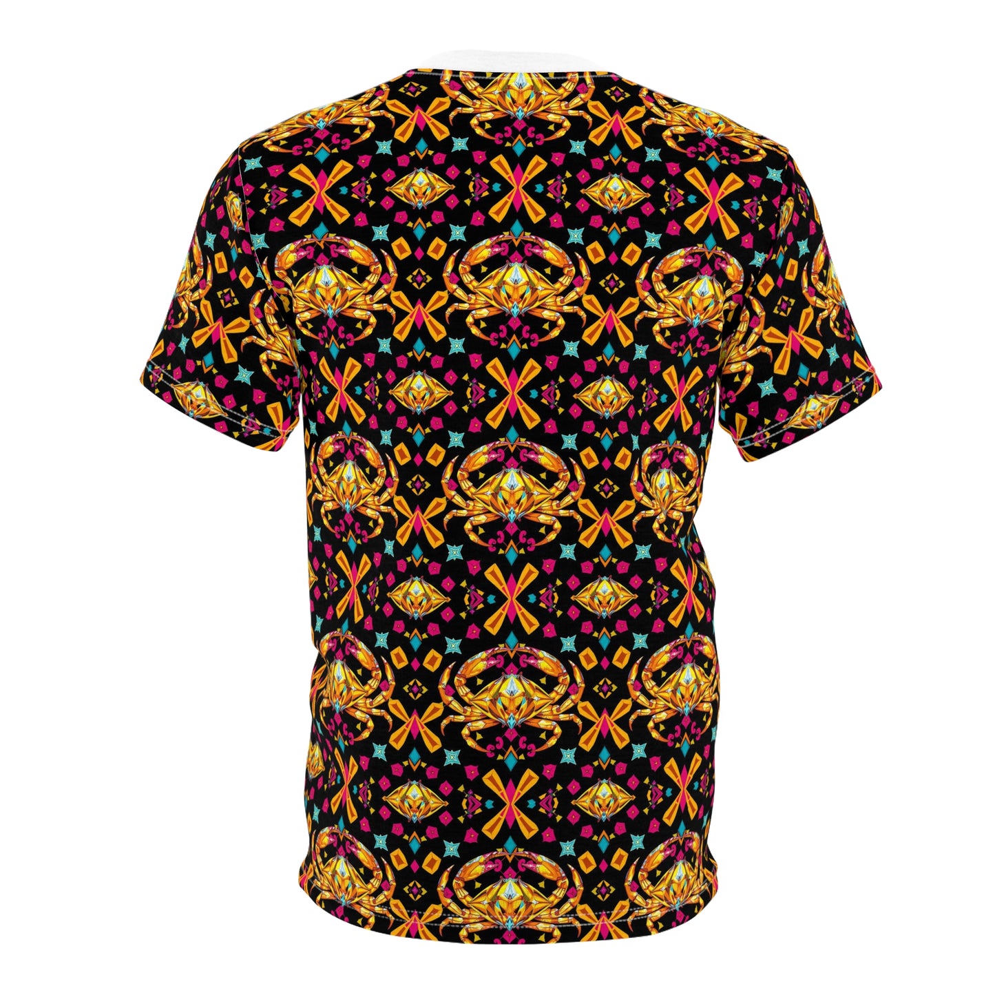 Unisex Cut & Sew T-Shirt, (AOP), Cancer, Zodiac v4, Jewels Pattern