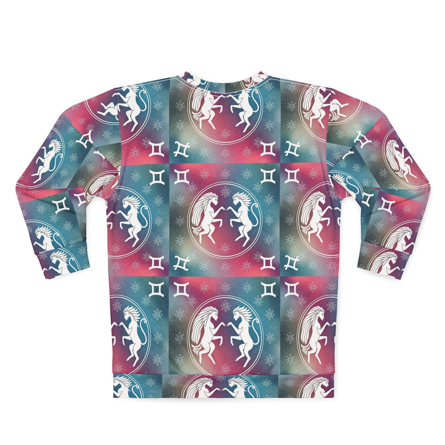 Unisex Sweatshirt, Zodiac Design, Pattern v1, Gemini, AOP
