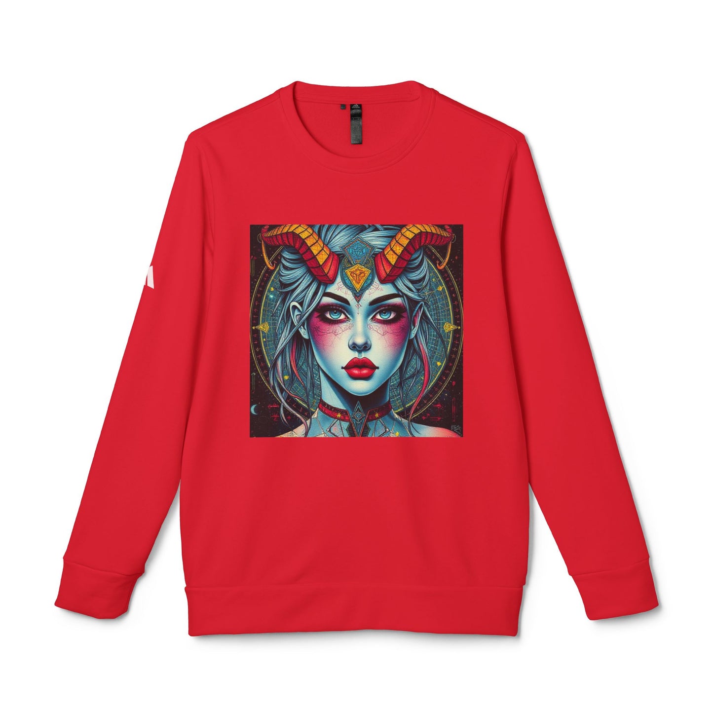 Adidas, Unisex Fleece Crewneck Sweatshirt, Capricorn, Pop Art, Zodiac