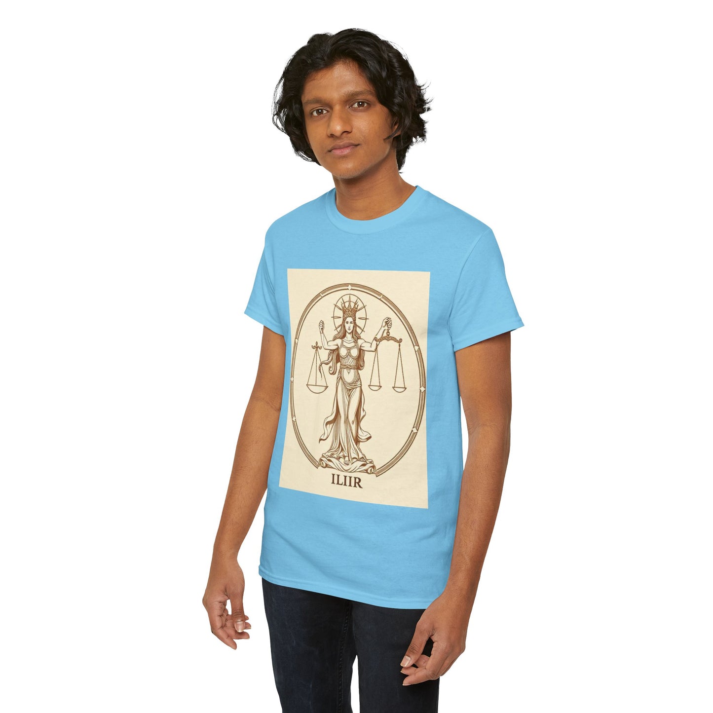 Unisex Heavy Cotton T-Shirt, Libra Goddess v1, Zodiac Design