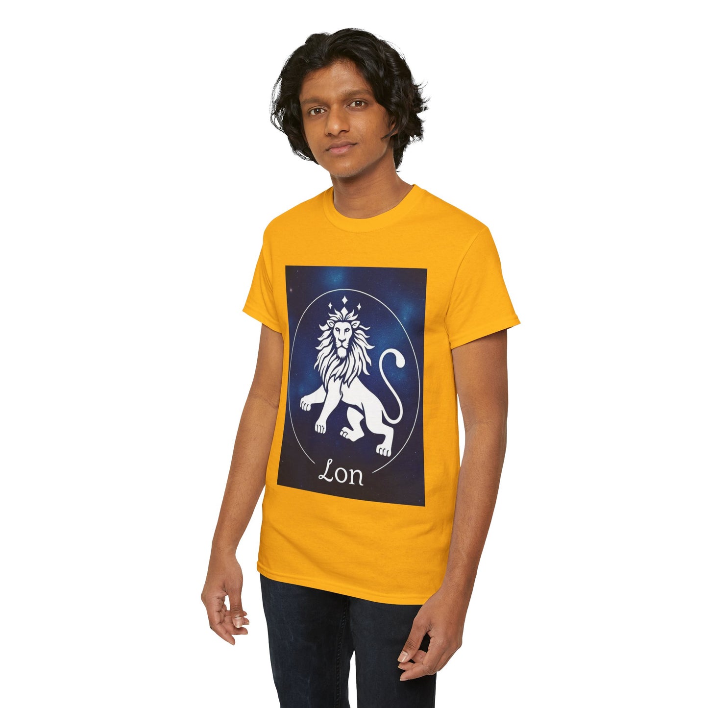 Unisex Heavy Cotton T-Shirt, Space Lion v1, Leo Zodiac Design