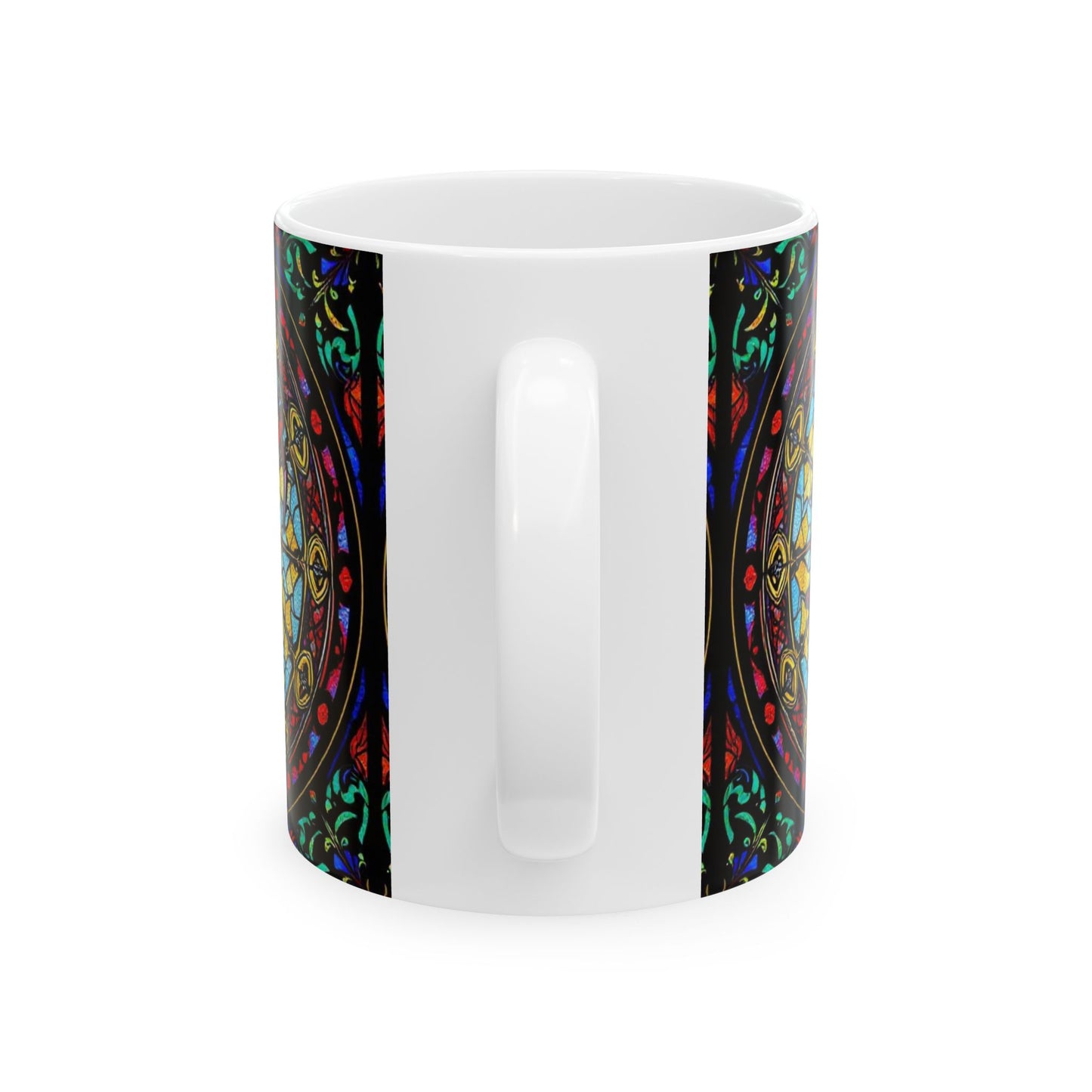 Ceramic Mug, (11oz, 15oz), Ceramic Coffee Mug, AOP, Glass Design, Sagittarius Zodiac