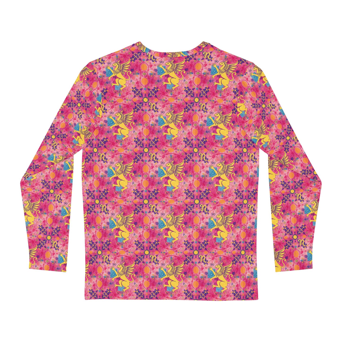 Men's Long Sleeve Shirt, (AOP), Virgo, Zodiac v1, Pattern