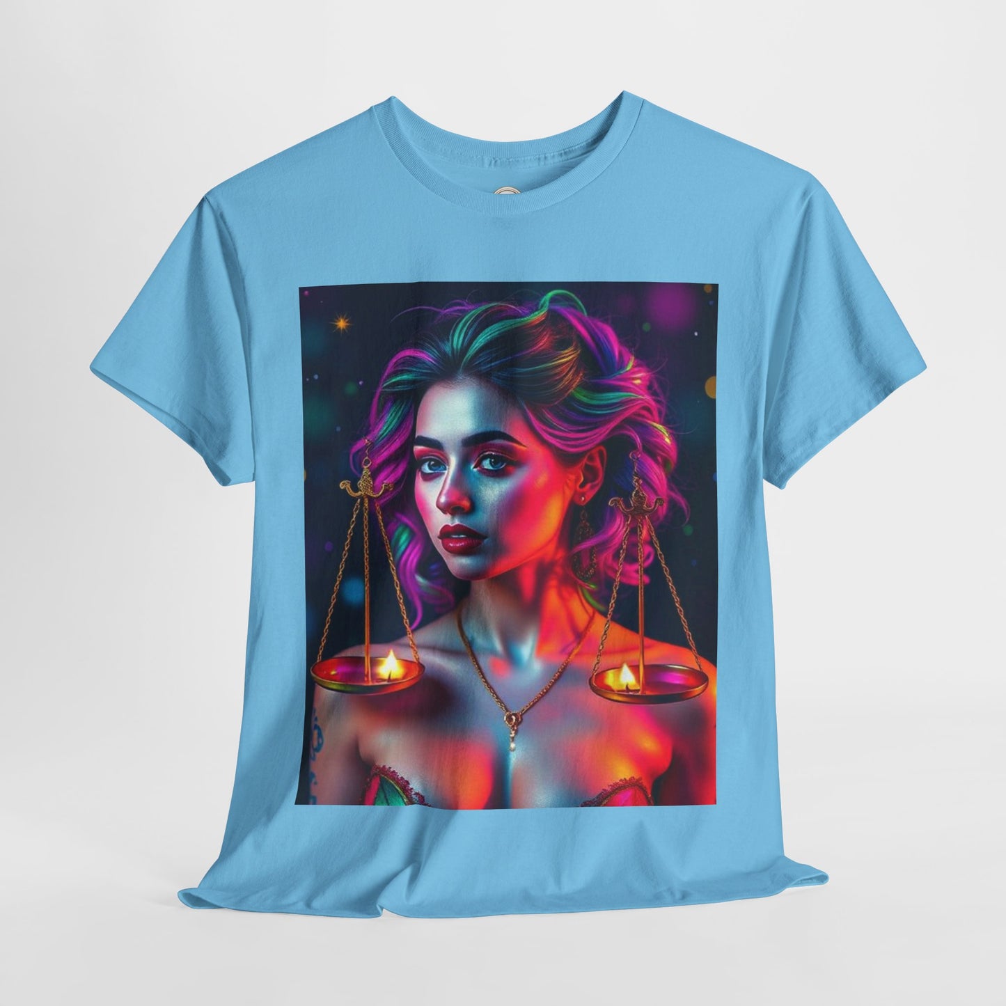 Unisex Heavy Cotton T-Shirt, Libra, Zodiac v3, Sexy Art
