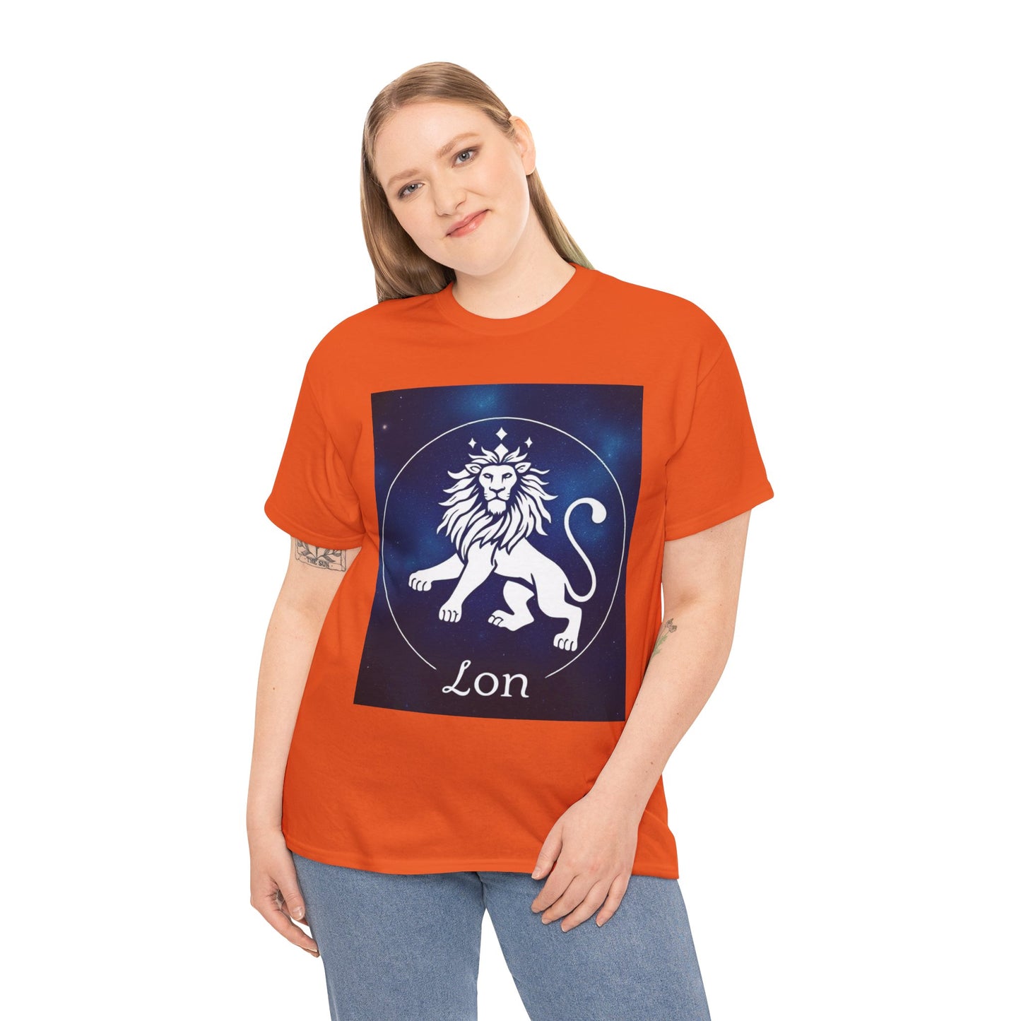 Unisex Heavy Cotton T-Shirt, Space Lion v1, Leo Zodiac Design