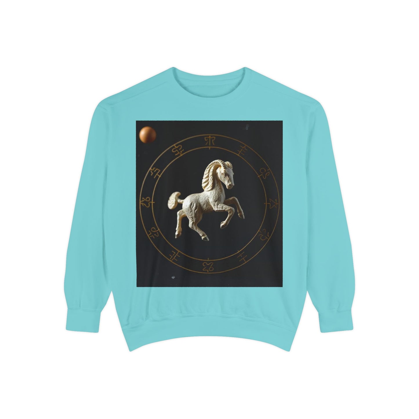 Garment-Dyed Sweatshirt, Unisex, Space Animal Design, Capricorn