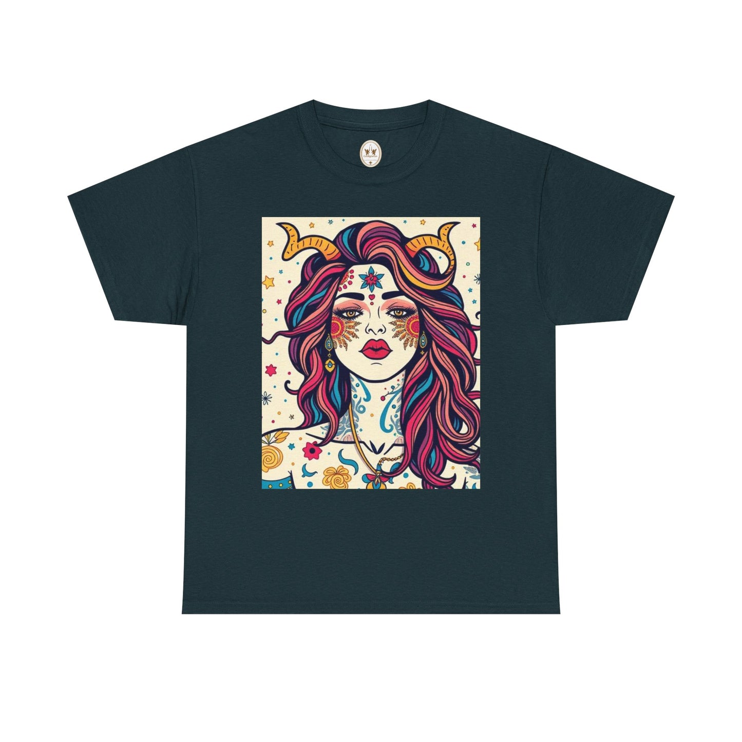 Unisex Heavy Cotton T-Shirt, Virgo, Zodiac v3, Sexy Art