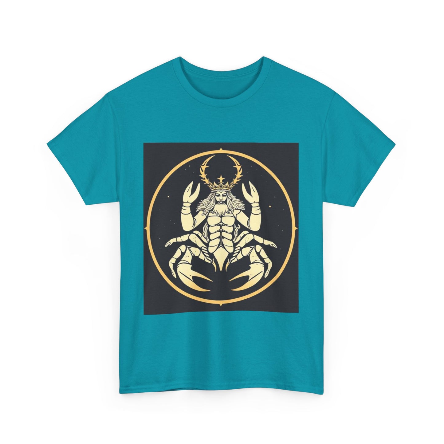 Unisex Heavy Cotton T-Shirt, Scorpio King, Print Art, Zodiac Design