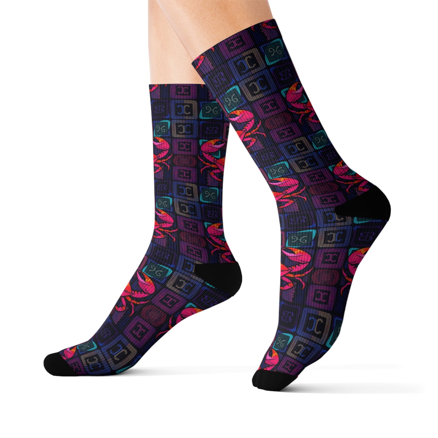 Sublimation Socks, Cancer, Zodiac v1, Shapes Pattern