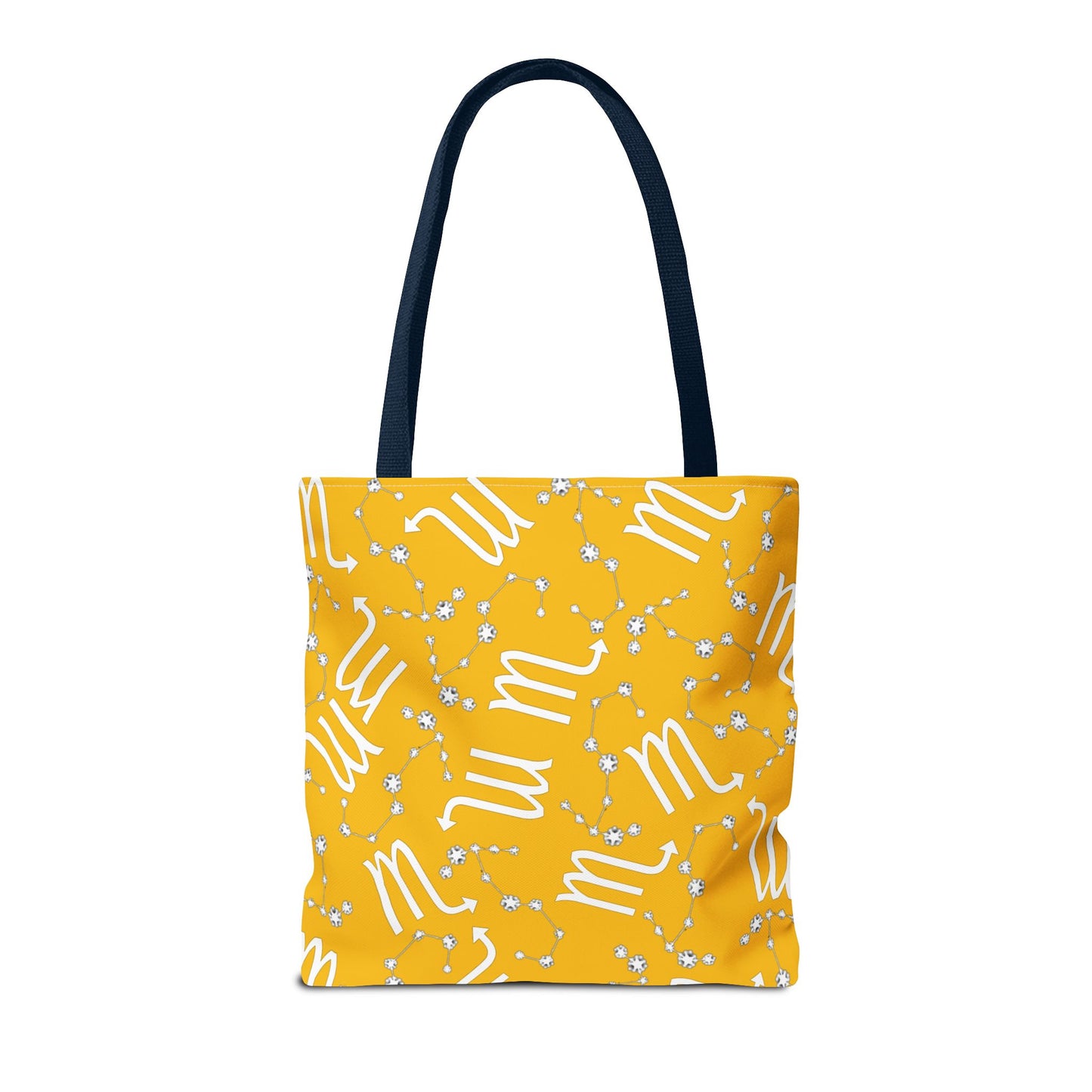 Tote Bag, Scorpio Zodiac Sign, AOP, (Yellow, White)