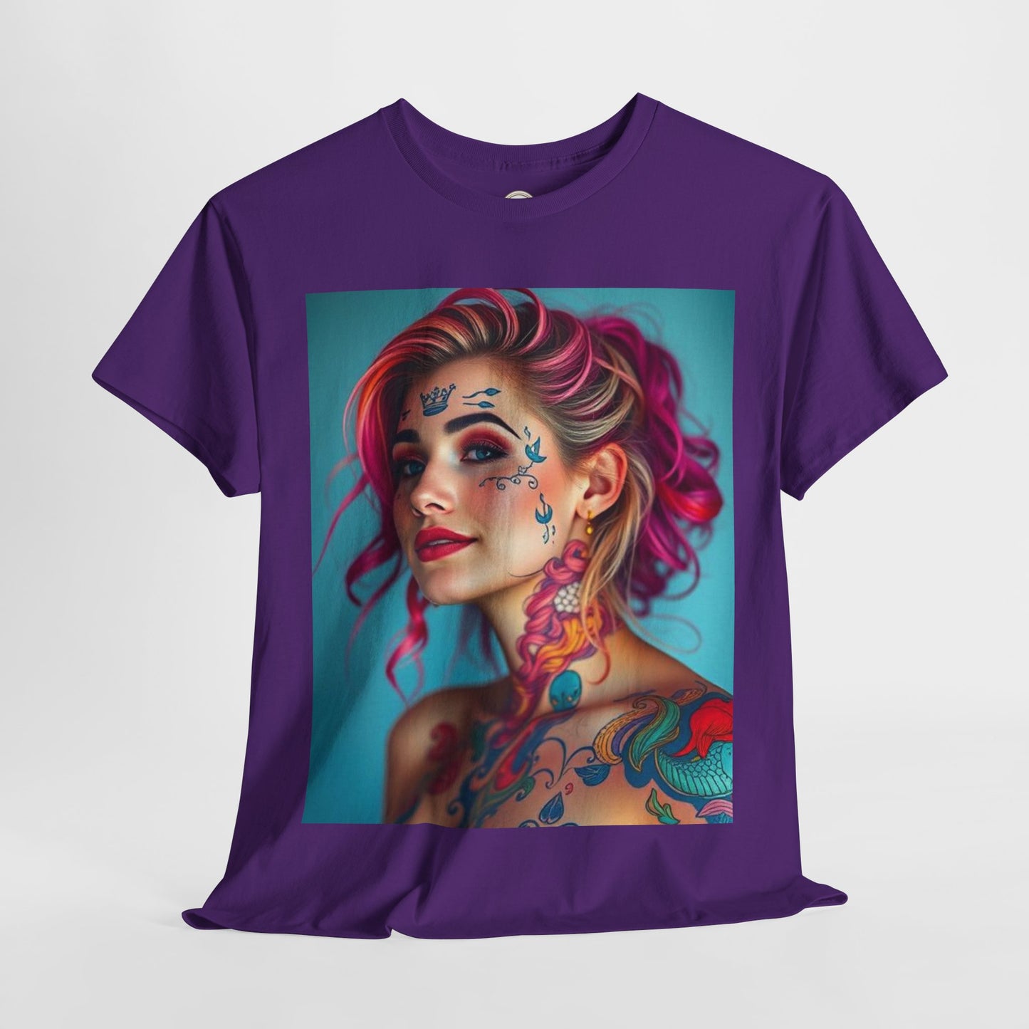 Unisex Heavy Cotton T-Shirt, Pisces, Zodiac v3, Sexy Art