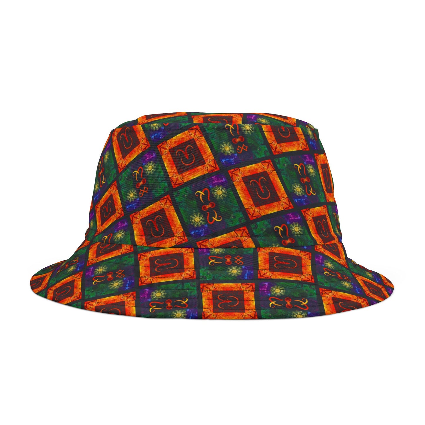 Bucket Hat, (AOP), Capricorn, Zodiac, Shape Pattern