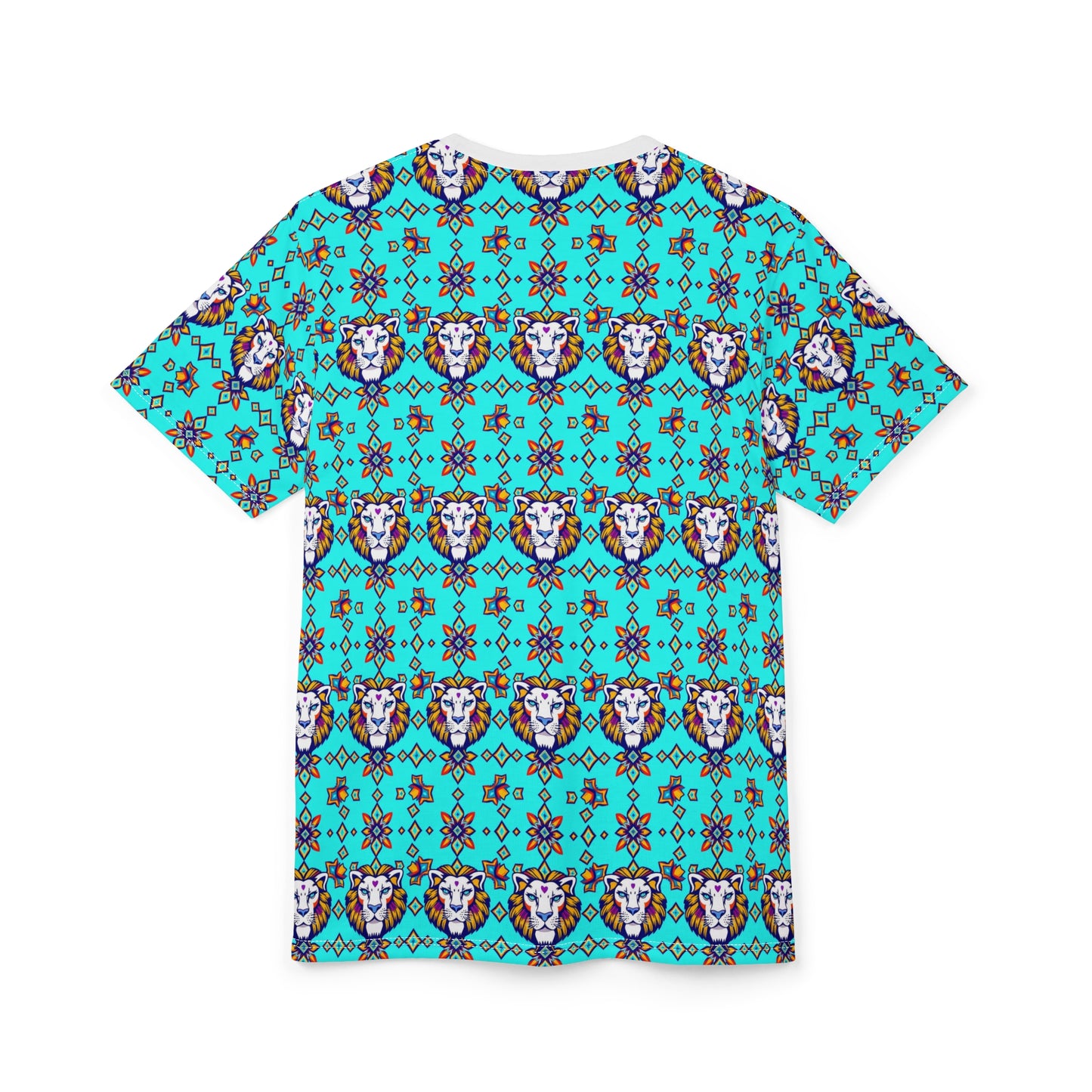Unisex Cut & Sew T-Shirt, (AOP), Leo, Zodiac v4, Jewels Pattern