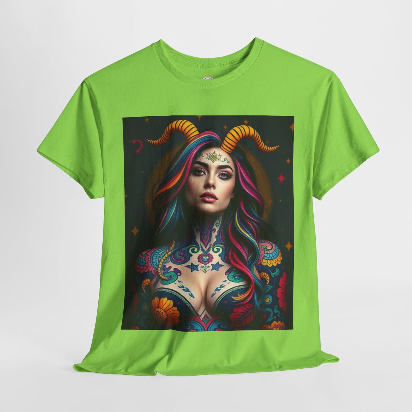 Unisex Heavy Cotton T-Shirt, Capricorn, Zodiac, Sexy Art