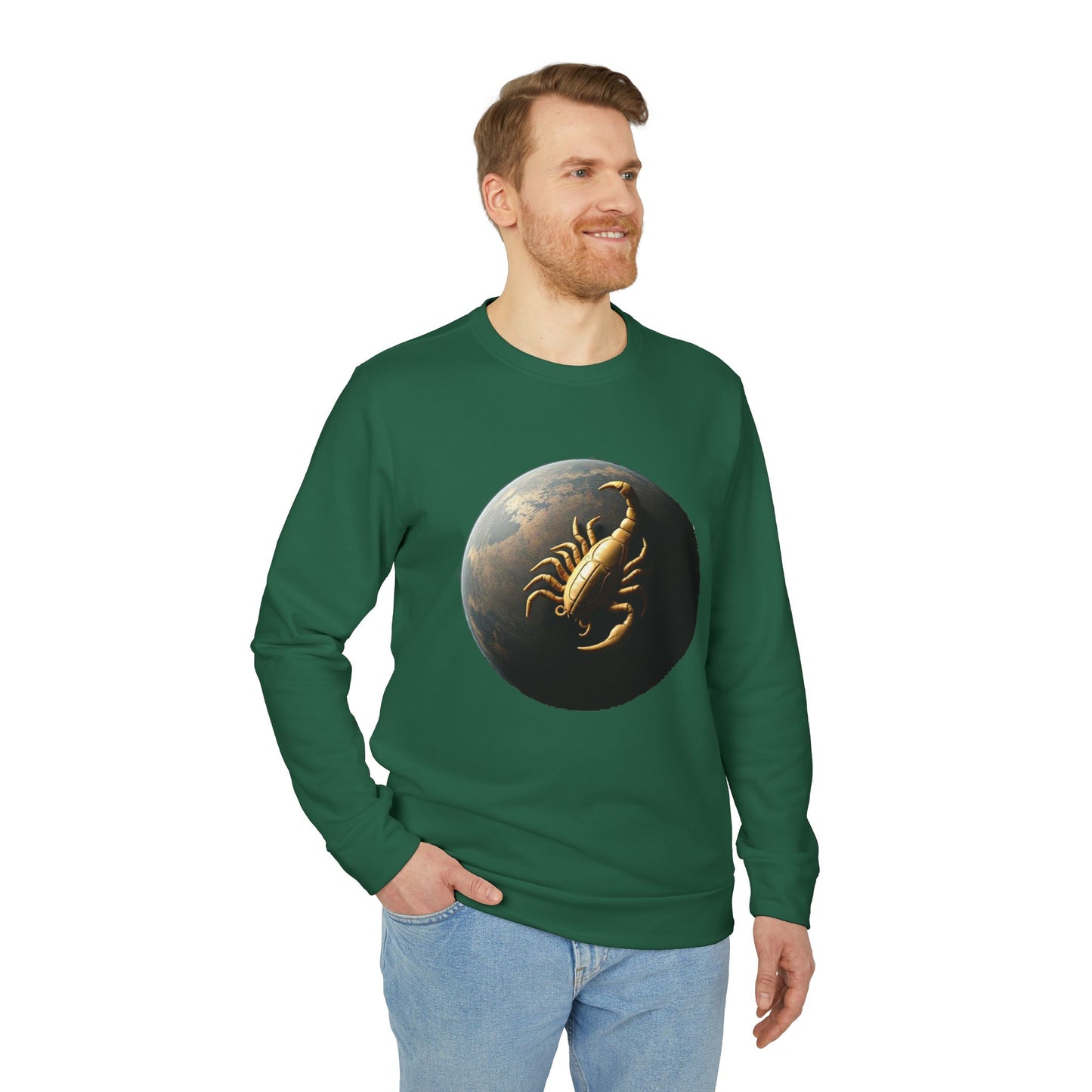 Adidas, Unisex Fleece Crewneck Sweatshirt, Scorpio, Planet Animal, Zodiac