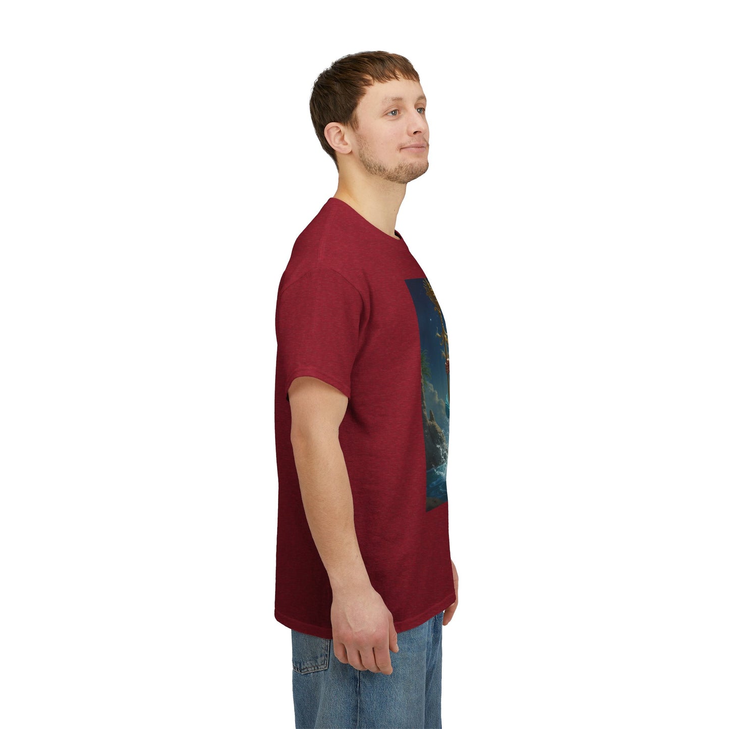 Unisex Heavy Cotton T-Shirt, Aquarius God 4v, Zodiac Design