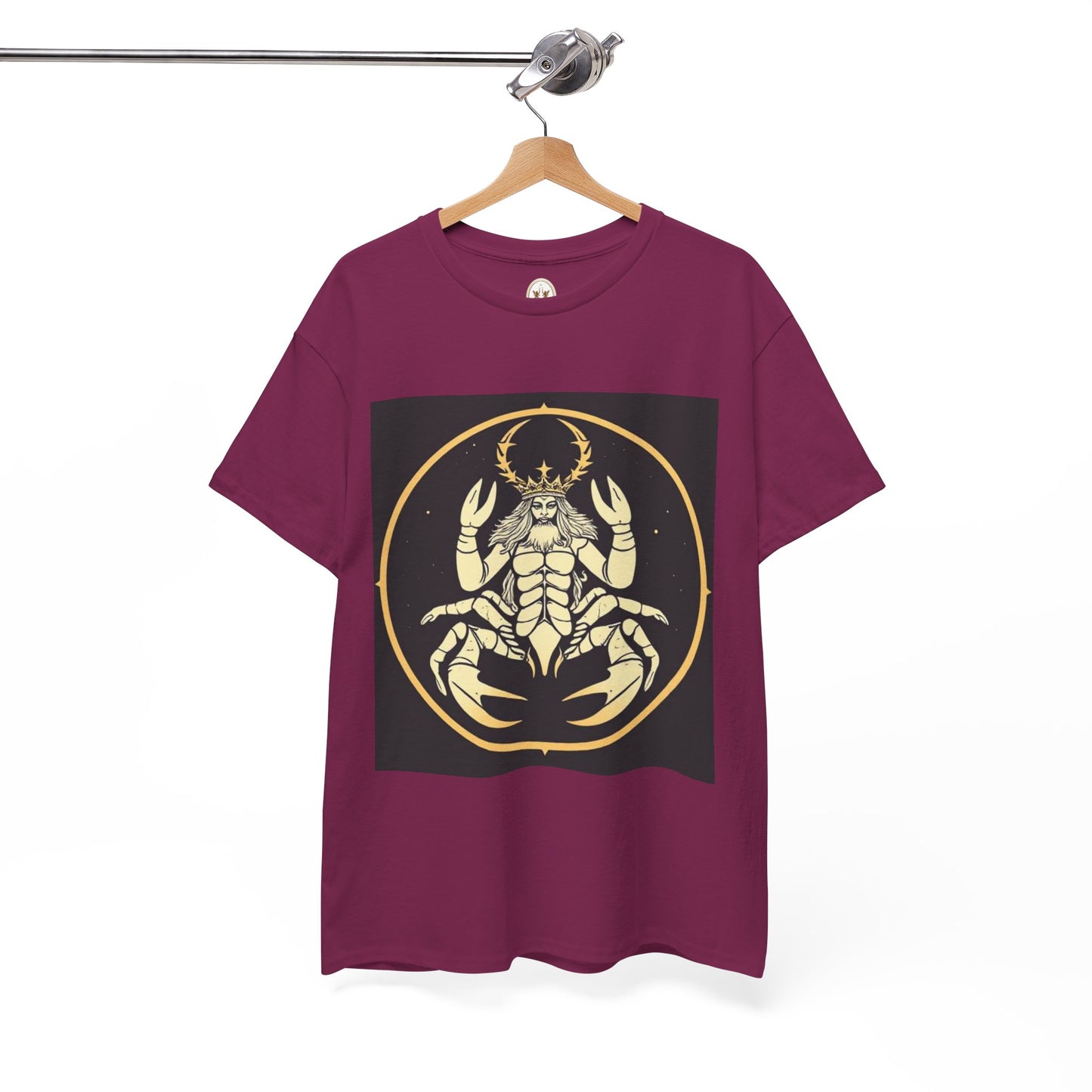 Unisex Heavy Cotton T-Shirt, Scorpio King, Print Art, Zodiac Design