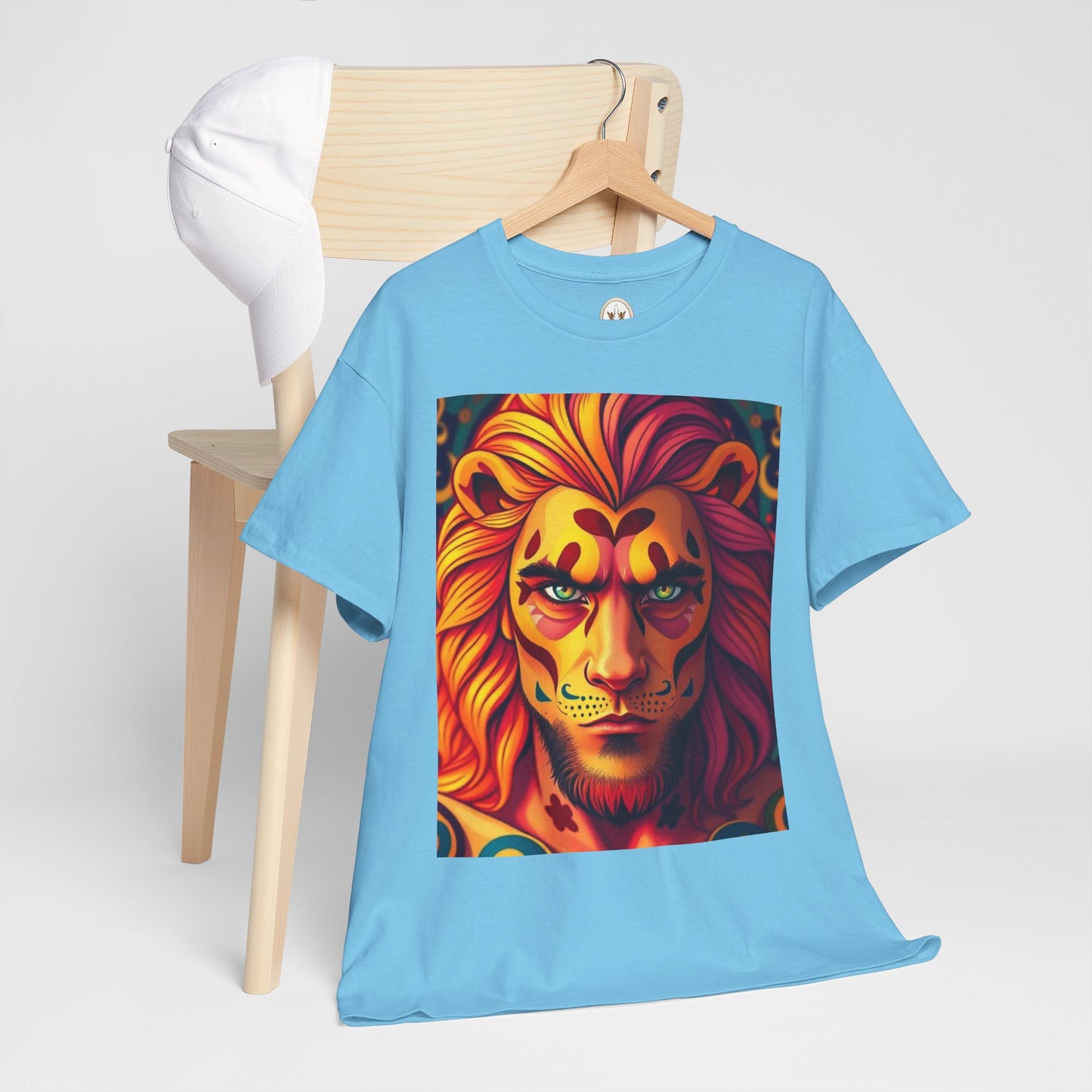Unisex Heavy Cotton T-Shirt, Leo, Zodiac v2, Sexy Art