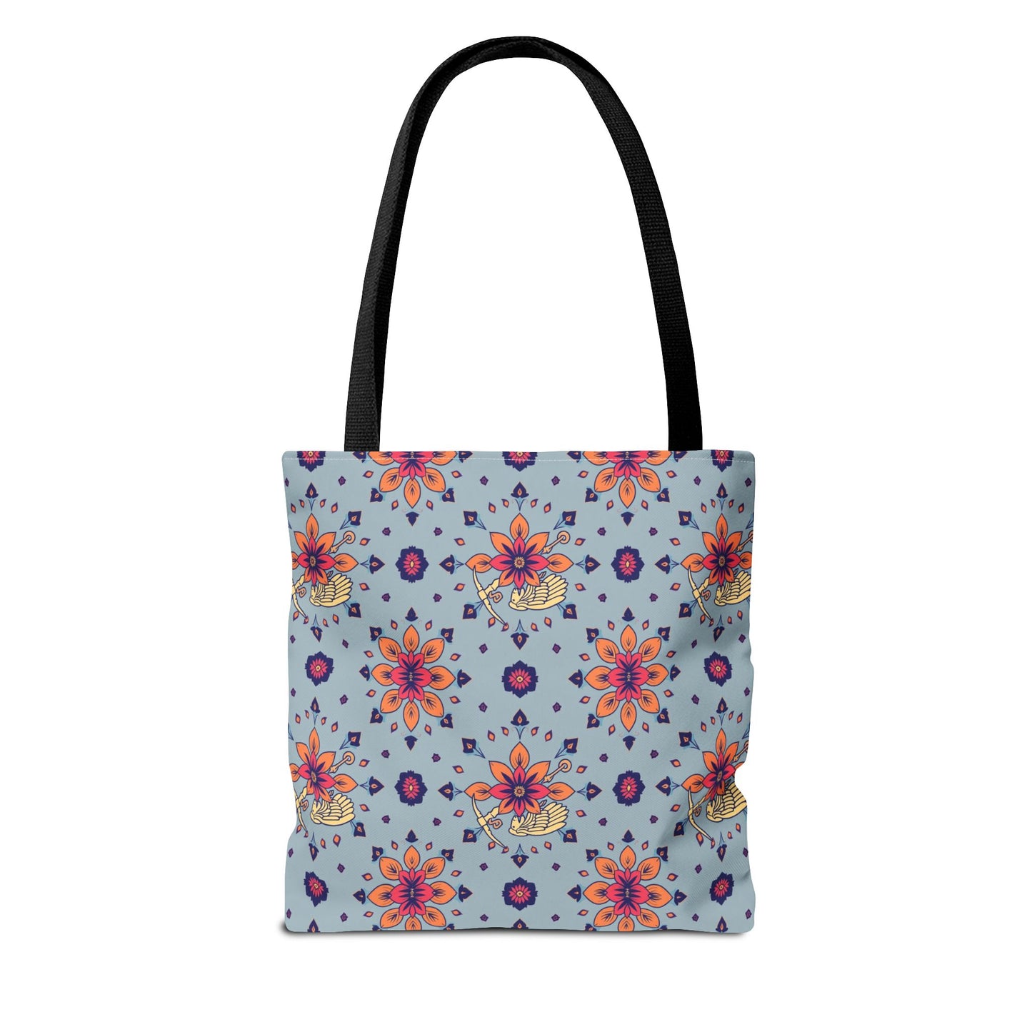 Tote Bag, (AOP), Sagittarius, Zodiac v1, Flower Pattern