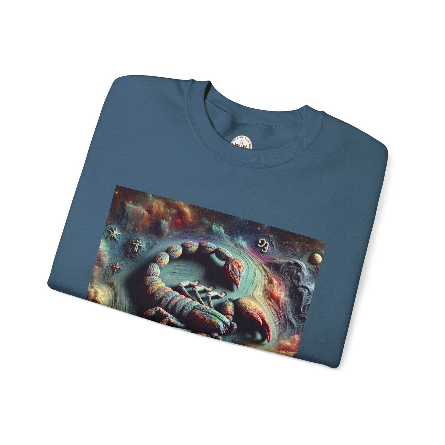 Unisex Heavy Blend™ Crewneck Sweatshirt, Trippy Mist Scorpion, Scorpio Zodiac Design