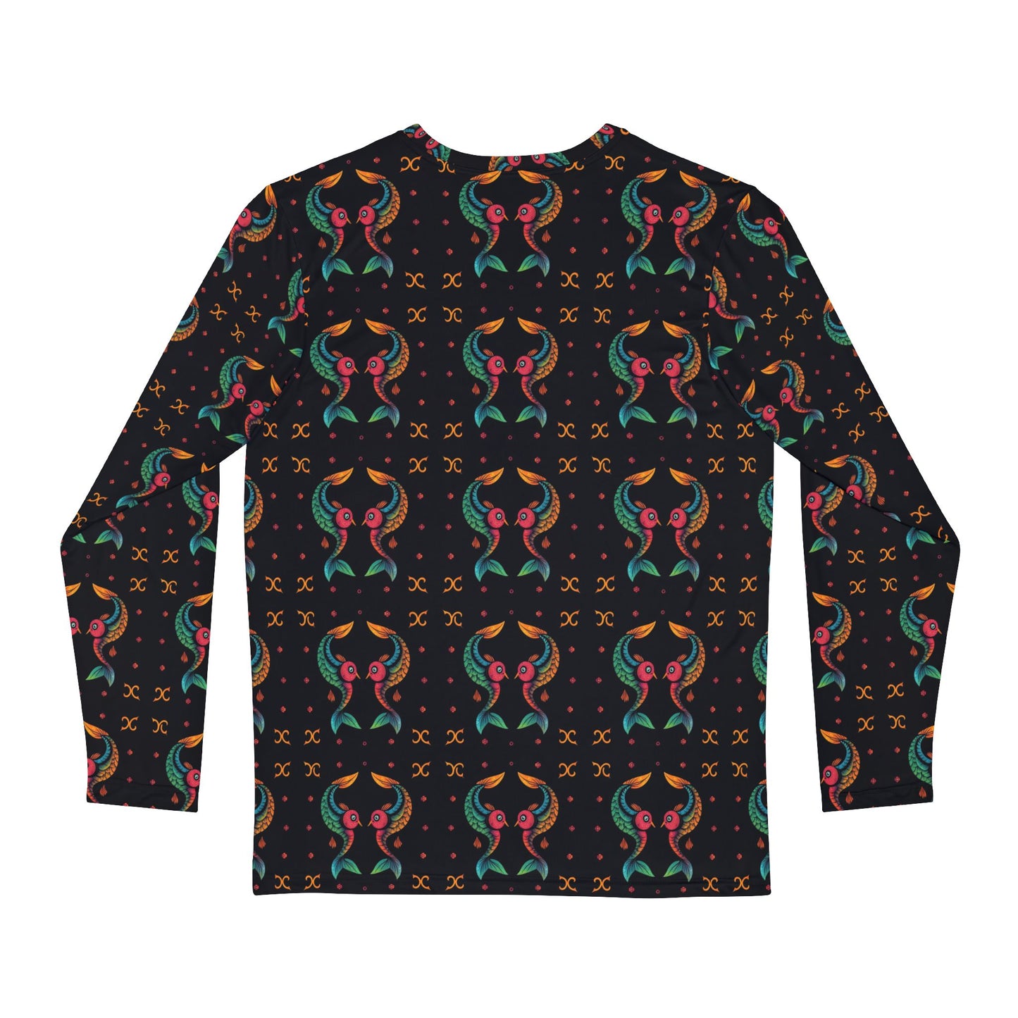 Men's Long Sleeve Shirt, (AOP), Pisces, Zodiac v3, Pattern
