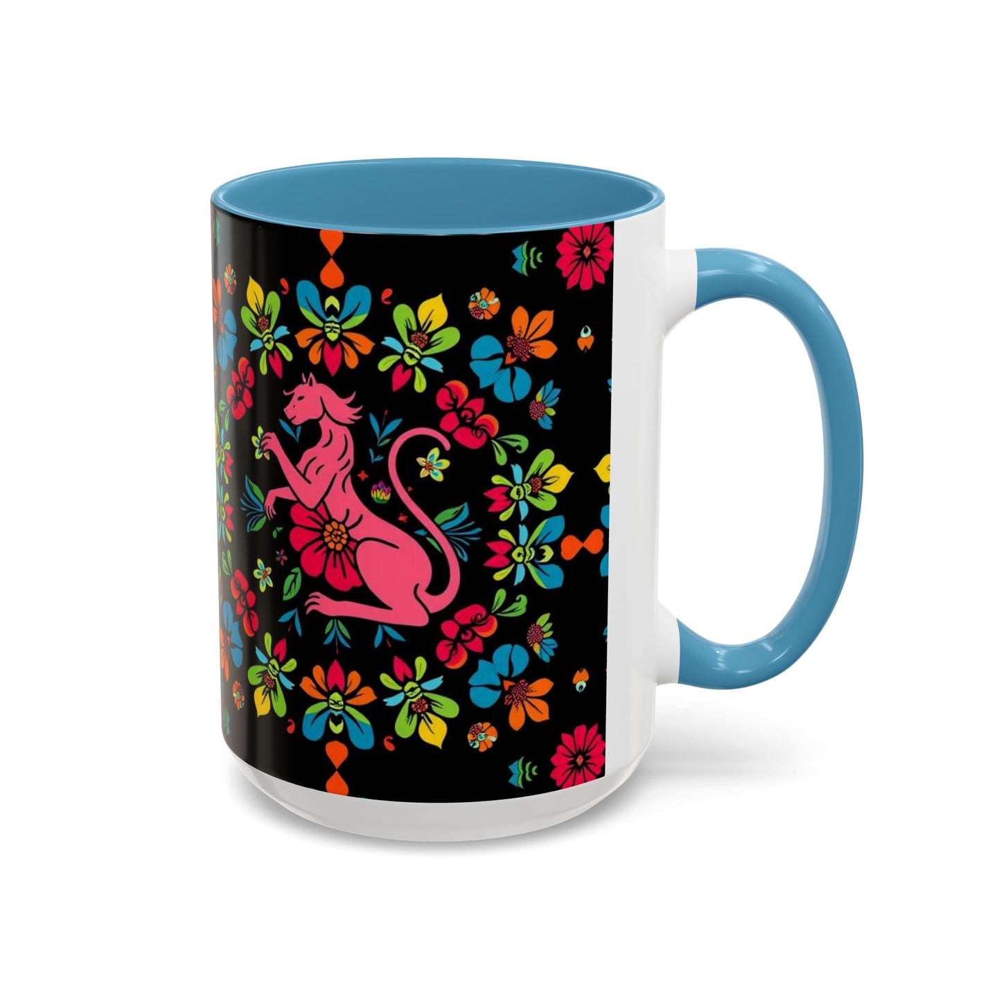 Accent Coffee Mug, Zodiac. Virgo, Flower Pattern, (11, 15oz)
