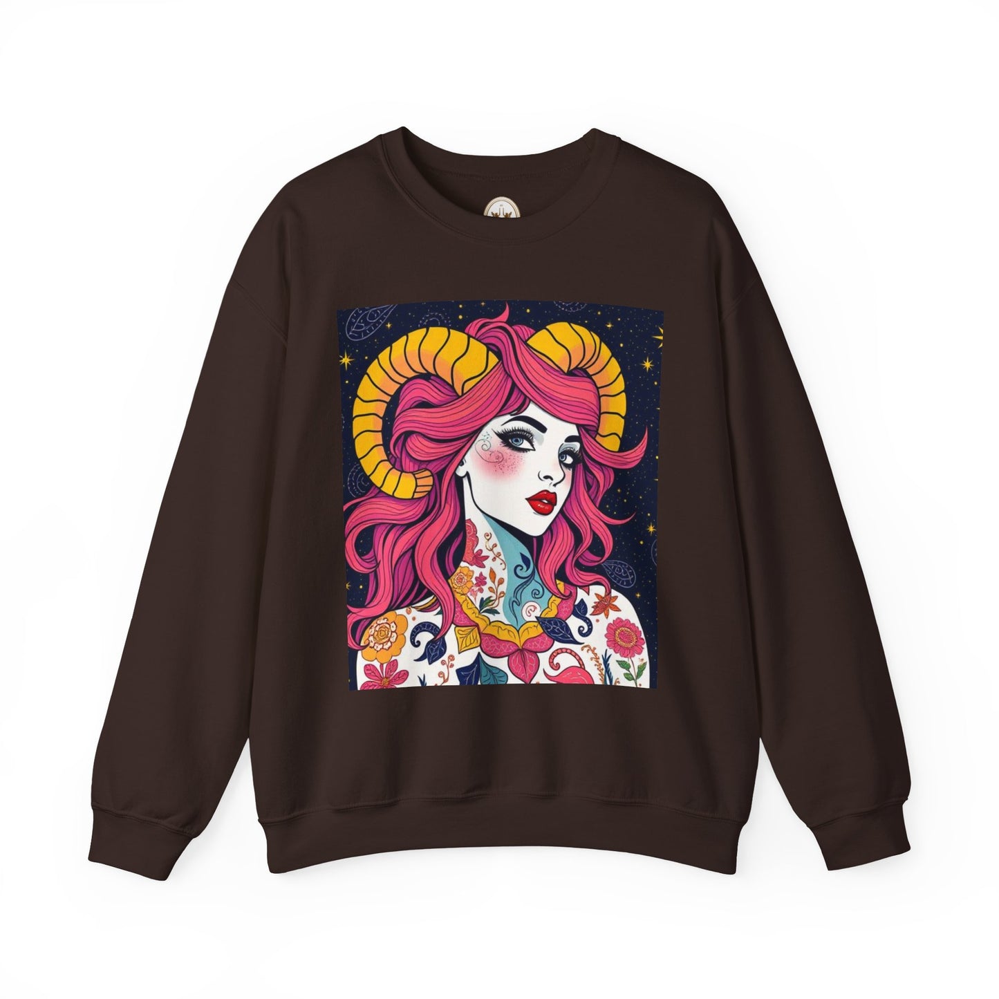 Unisex Heavy Blend™ Crewneck Sweatshirt, Aries, Zodiac, Sexy Pattern