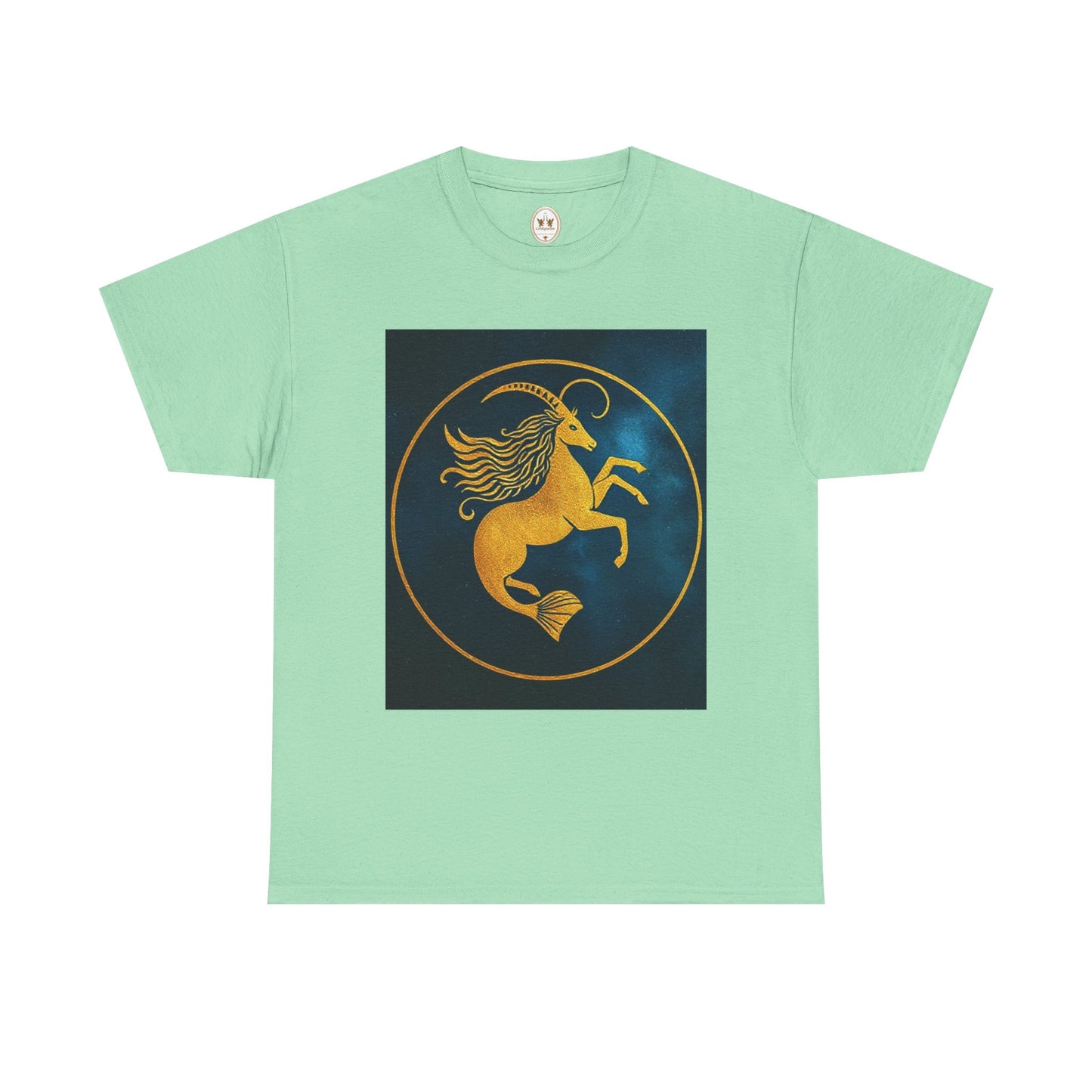 Unisex Heavy Cotton T-Shirt, Capricorn Animal v4, Symbol, Zodiac Design