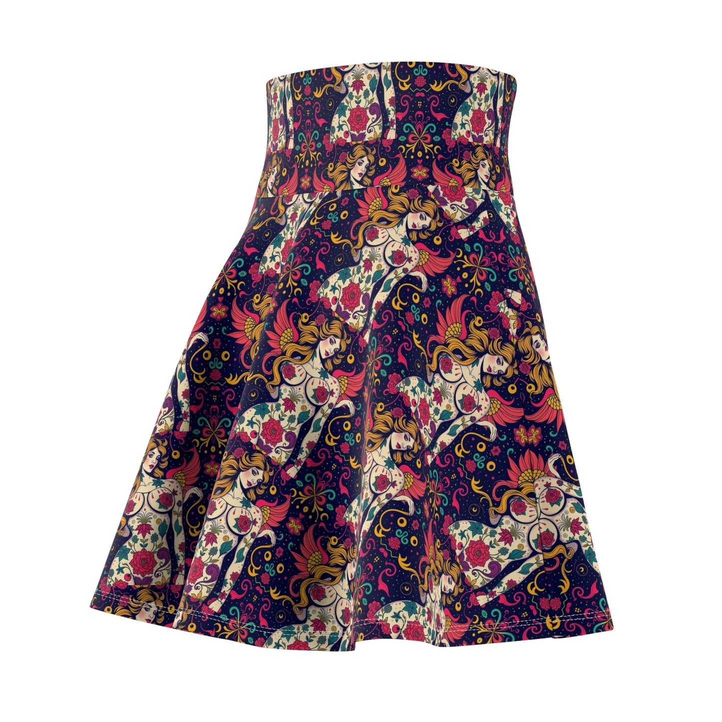 Women's Skater Skirt, (AOP), Gemini, Zodiac v1, Sexy Pattern