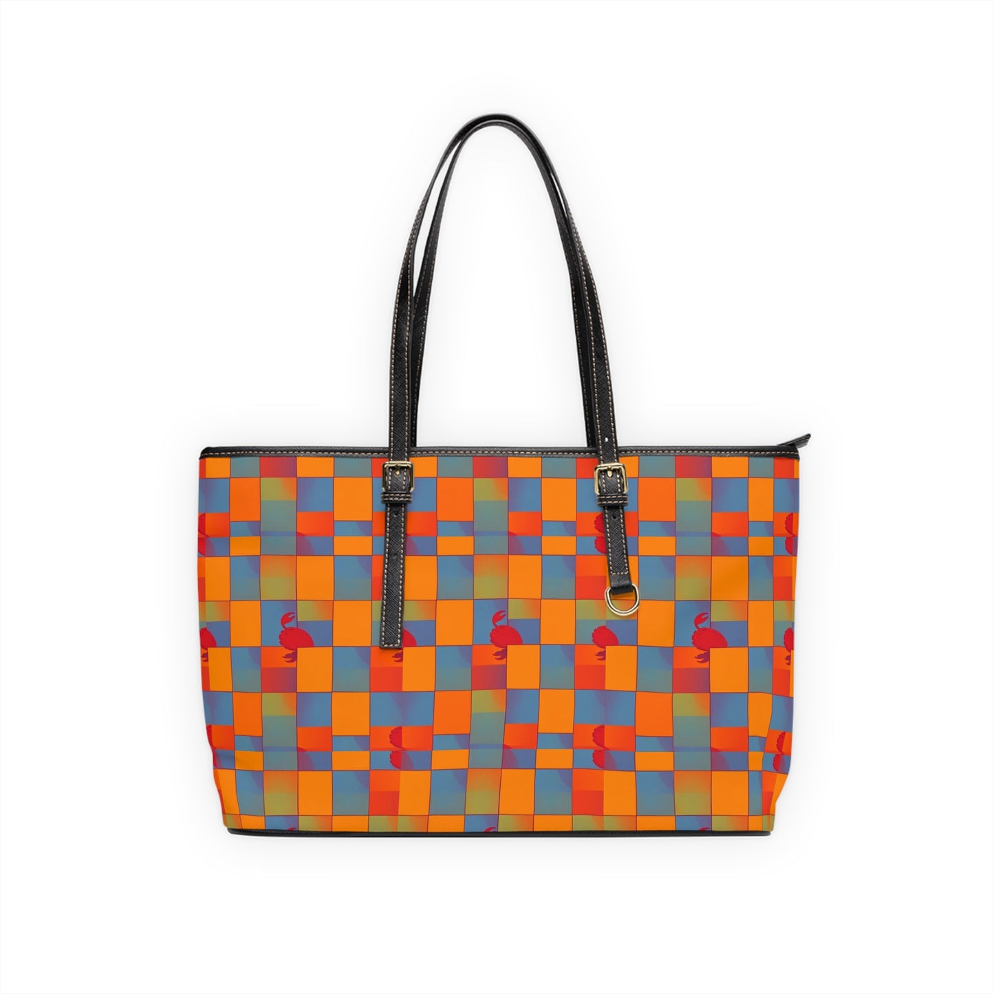 Leather Shoulder Bag, Cancer, Zodiac v4, Shapes Pattern