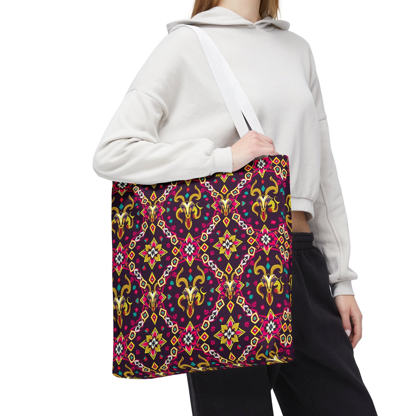 Tote Bag (AOP), Capricorn, Zodiac, Jewel Pattern
