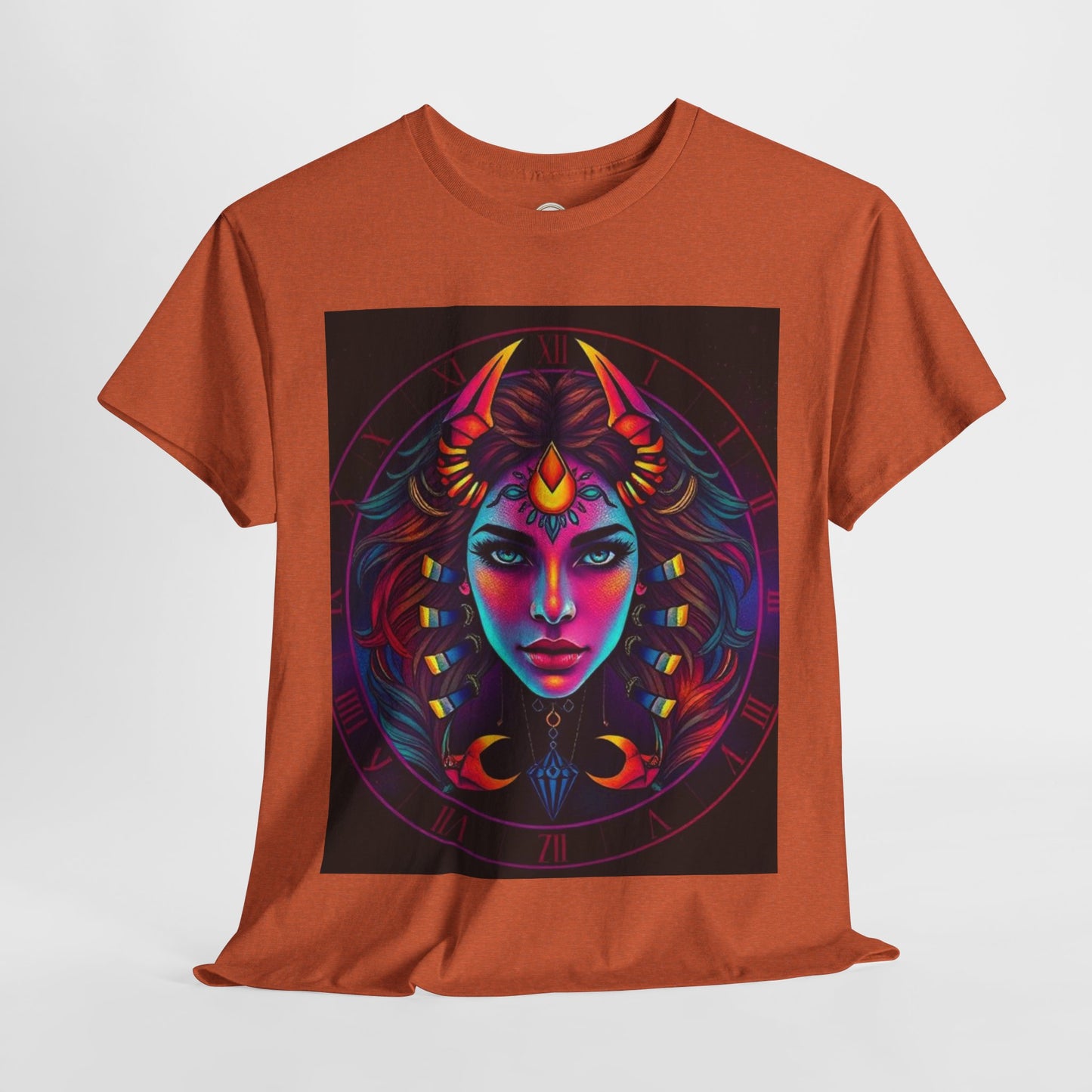 Unisex Heavy Cotton T-Shirt, Scorpio, Zodiac v4, Sexy Art