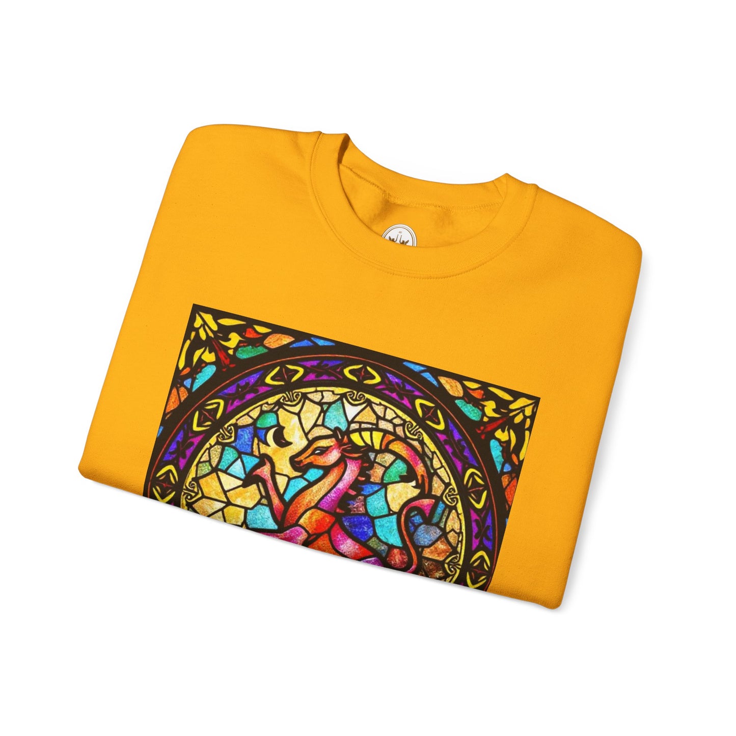 Unisex Heavy Blend™ Crewneck Sweatshirt, Glass, Aries Zodiac Design