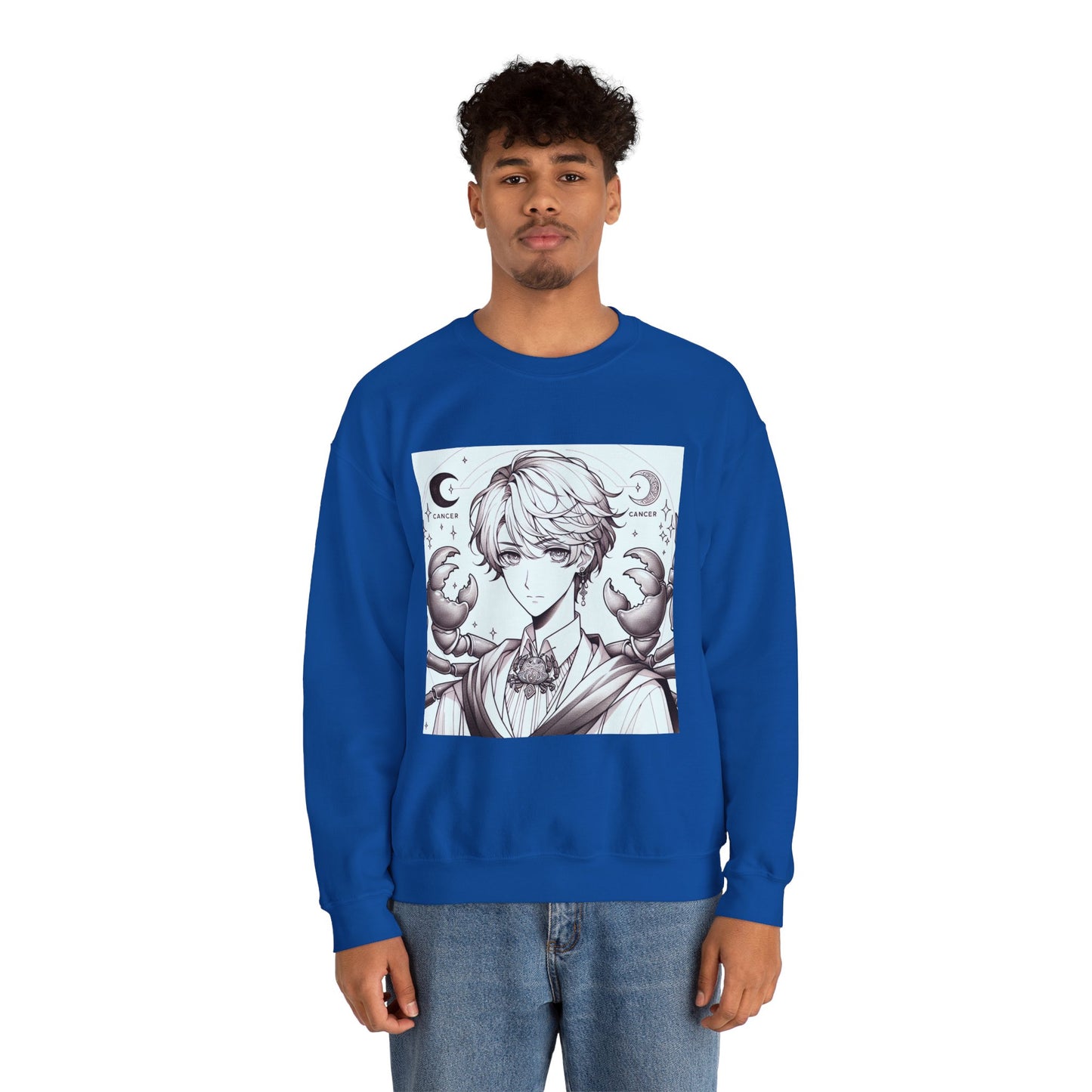 Unisex Heavy Blend™ Crewneck Sweatshirt,Two Moon, Cancer Zodiac Design