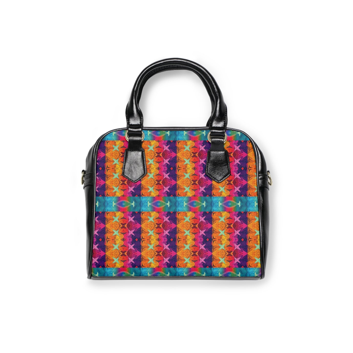 Shoulder Handbag, Pisces, Zodiac v3, Shapes Pattern