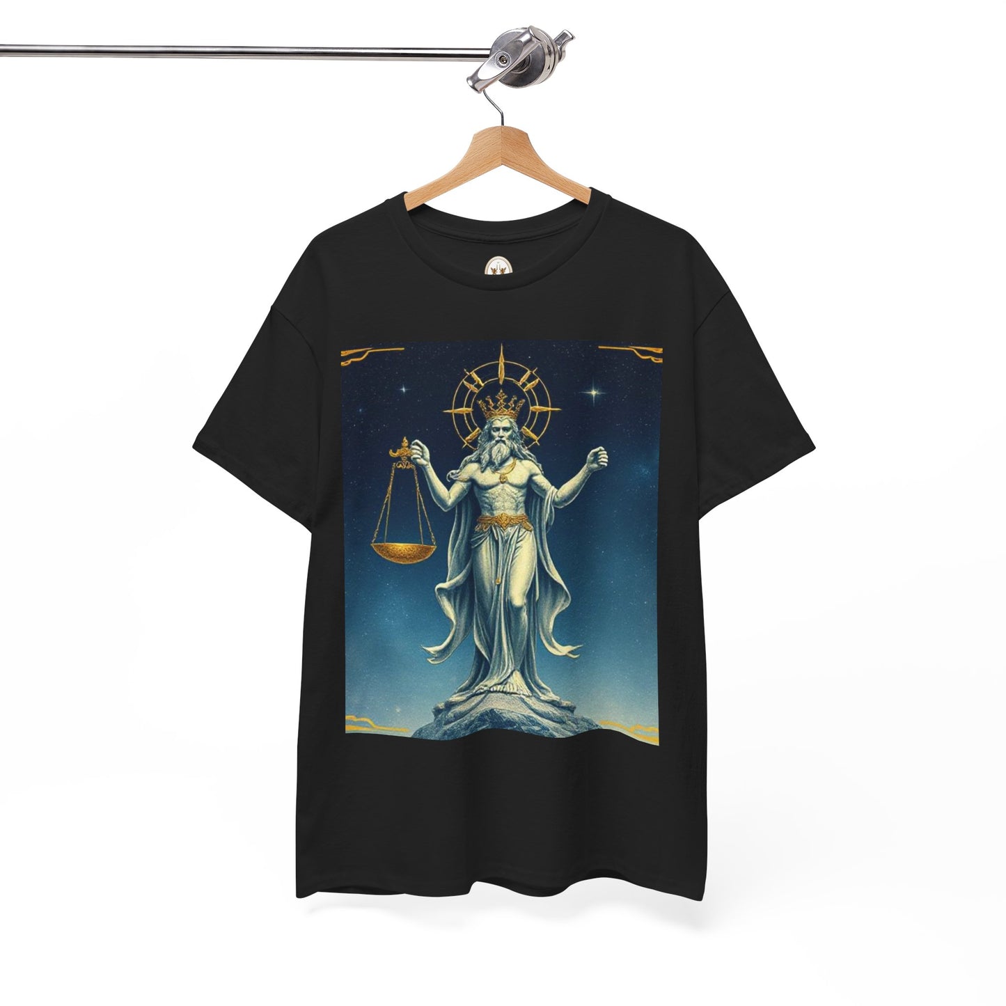 Unisex Heavy Cotton T-Shirt Space v2, Libra God, Zodiac Design