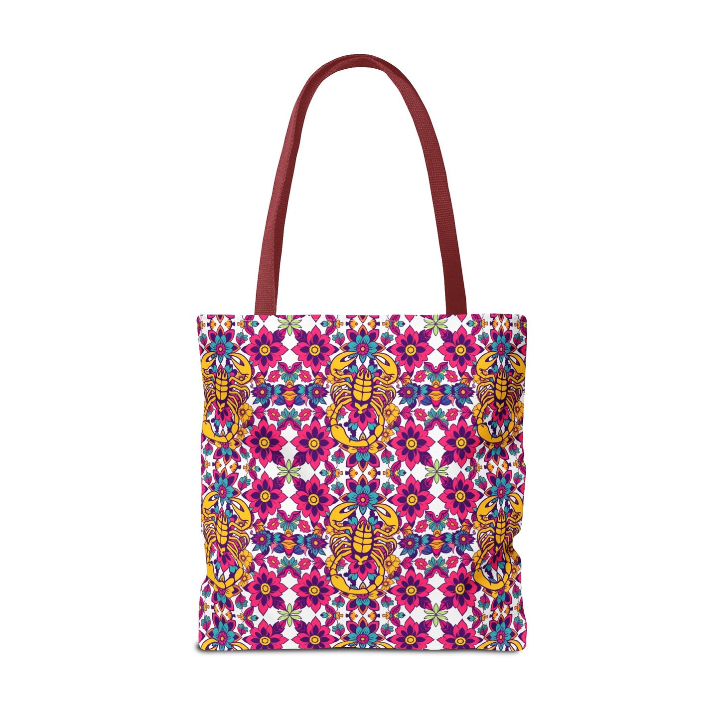 Tote Bag (AOP), Scorpio, Zodiac v1, Flower Pattern