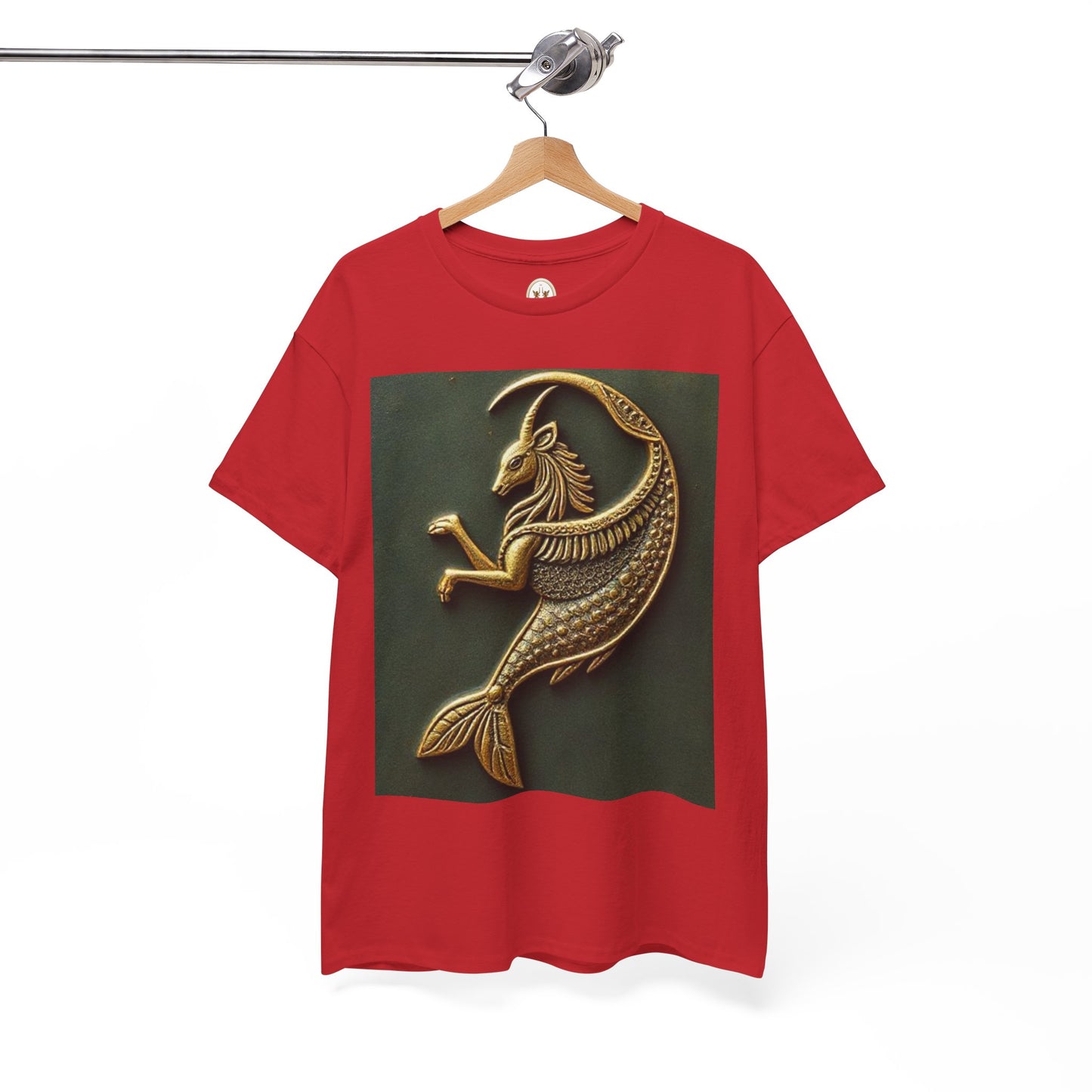 Unisex Heavy Cotton T-Shirt, Capricorn Animal v1, Symbol, Zodiac Design