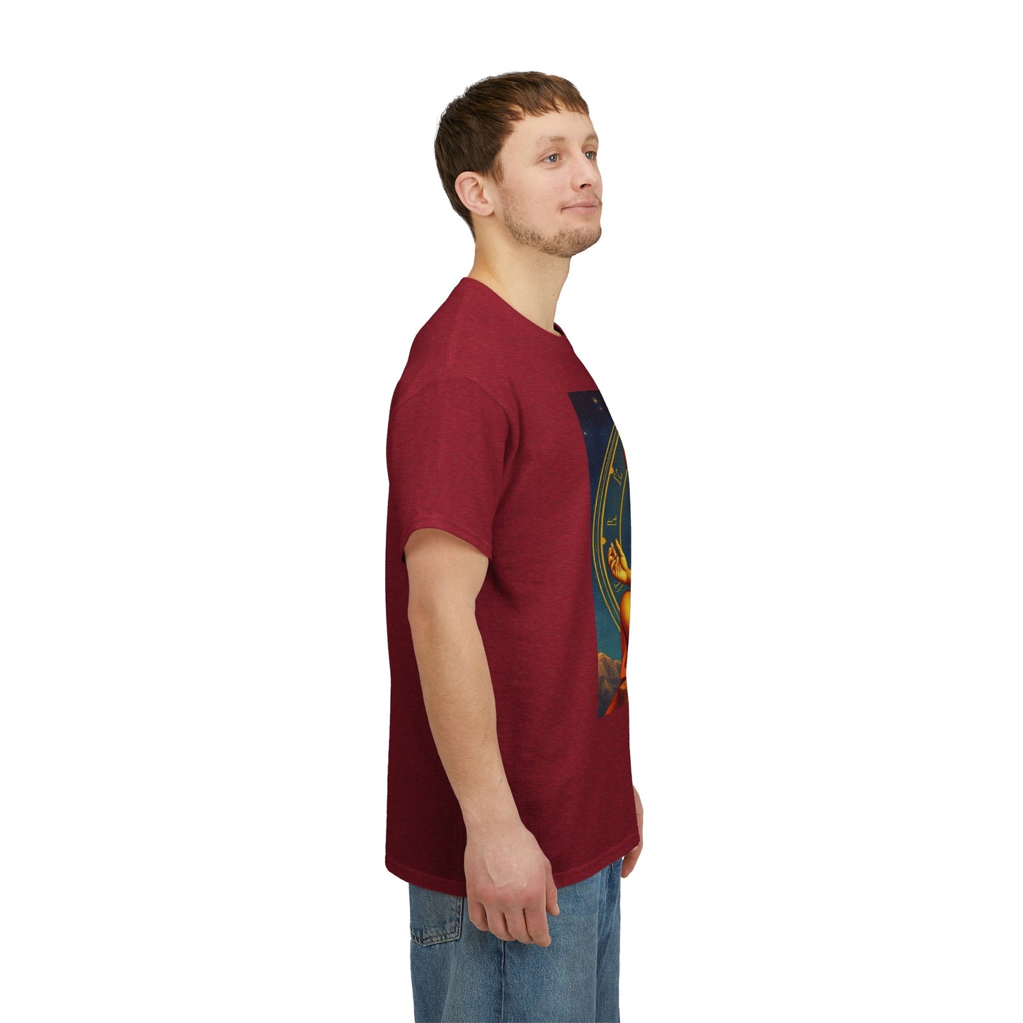 Unisex Heavy Cotton T-Shirt, Meditating Bull, Taurus Zodiac Design