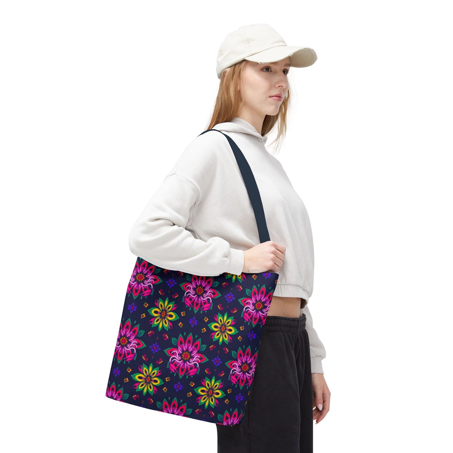 Tote Bag (AOP), Scorpio, Zodiac v2, Flower Pattern