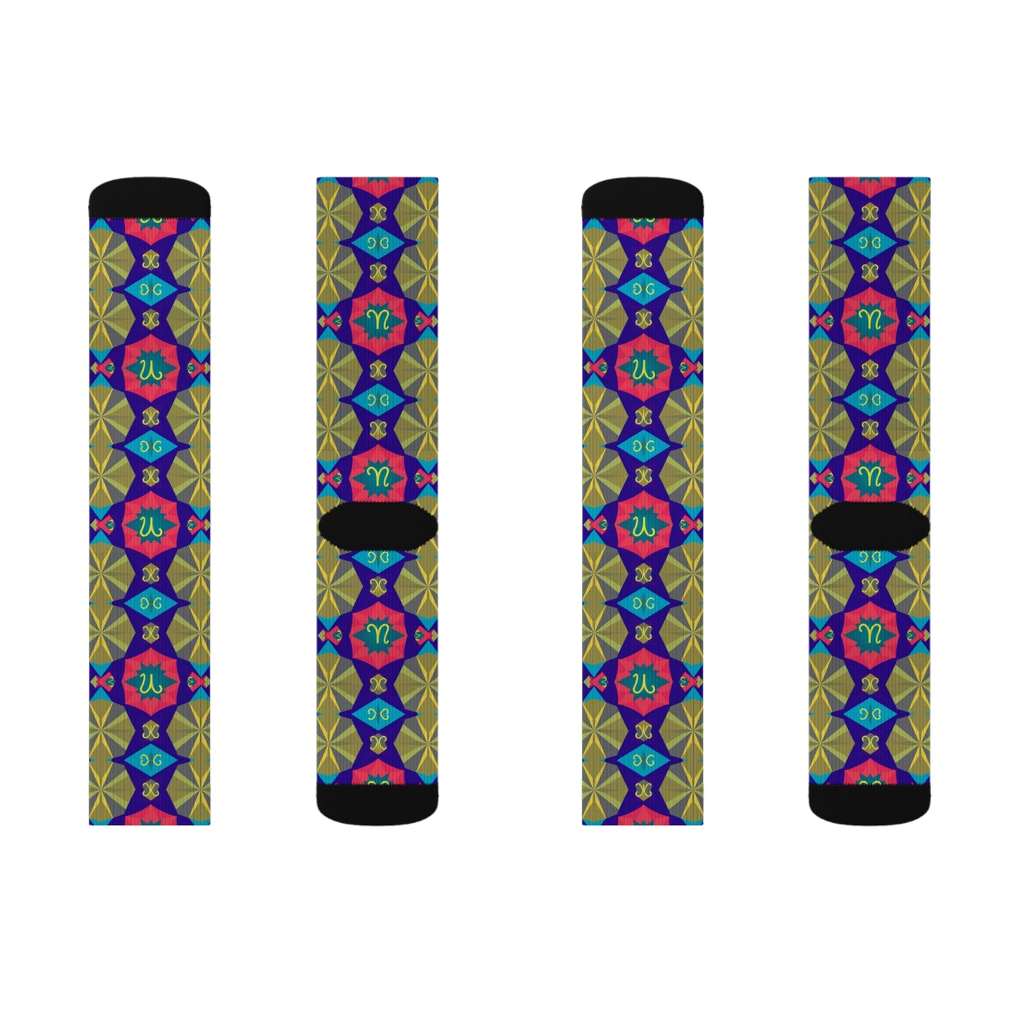 Sublimation Socks, Aquarius, Zodiac v1, Shapes Pattern