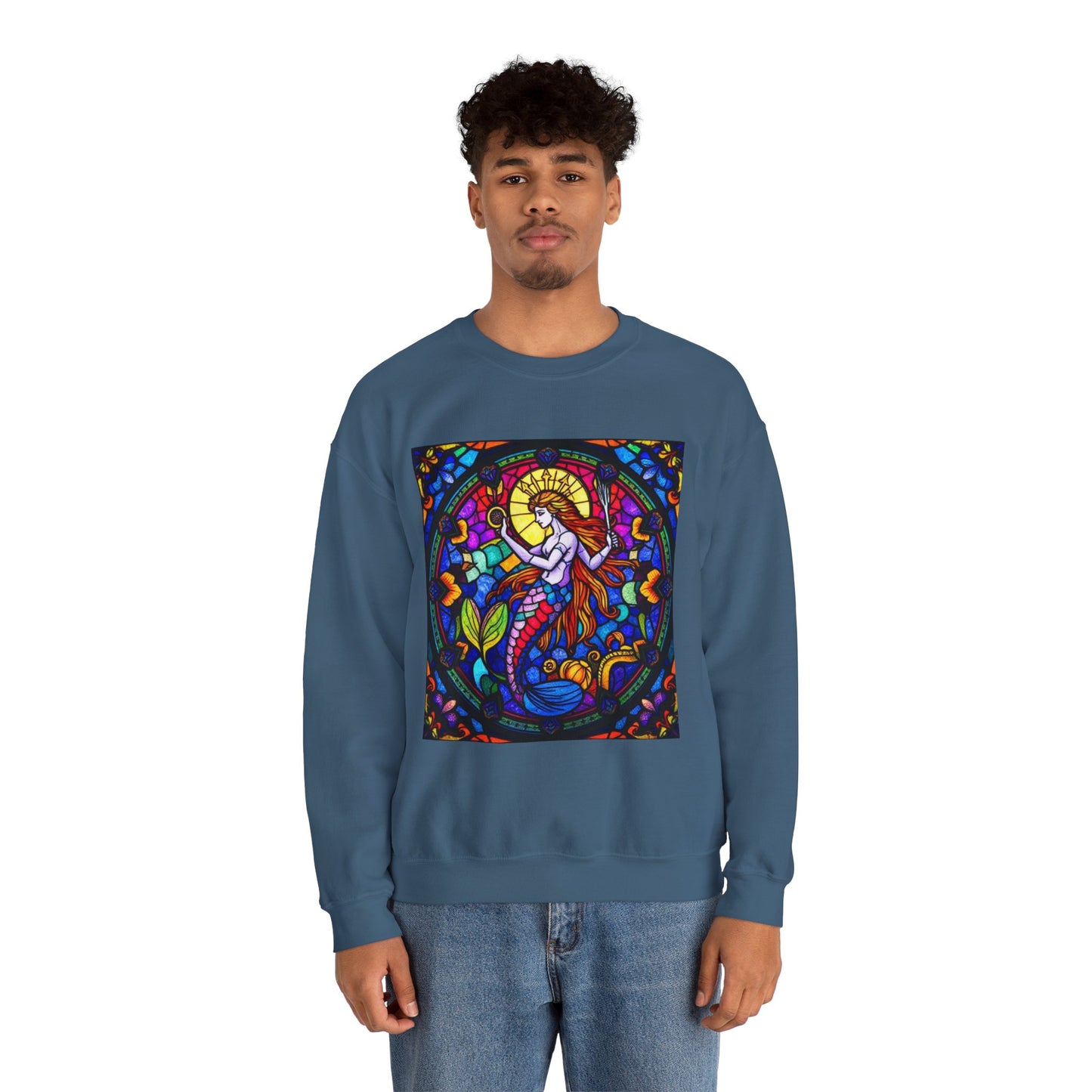 Unisex Heavy Blend™ Crewneck Sweatshirt, Glass 1, Aquarius Zodiac Design