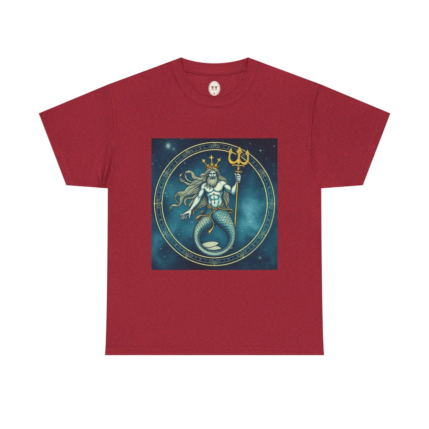 Unisex Heavy Cotton T-Shirt, Aquarius God 6v, Zodiac Design