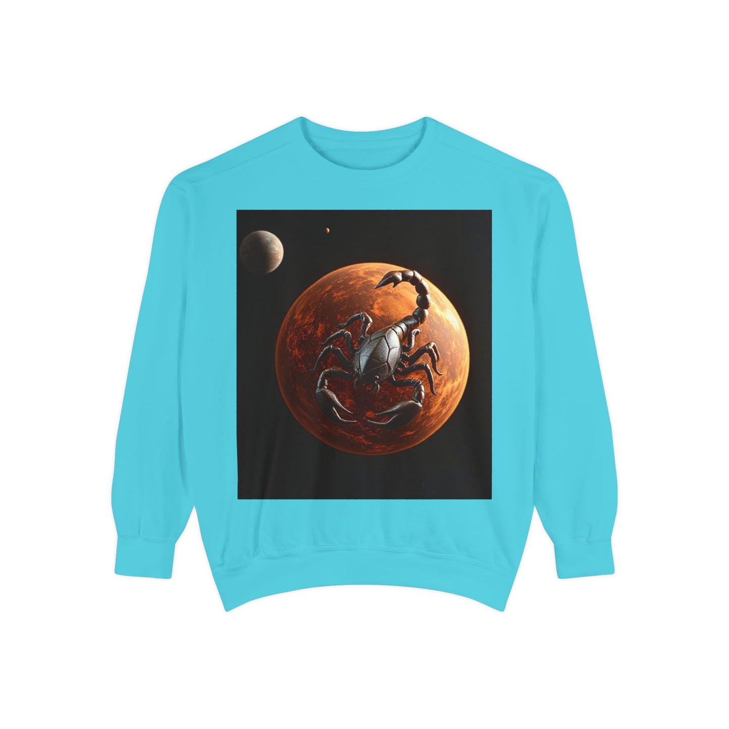 Garment-Dyed Sweatshirt, Unisex, Space Animal Design, Scorpio