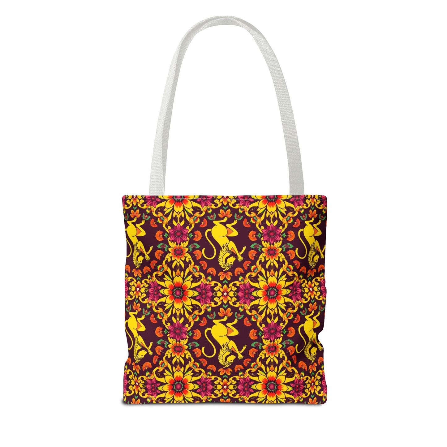 Tote Bag (AOP), Virgo, Zodiac v2, Flower Pattern