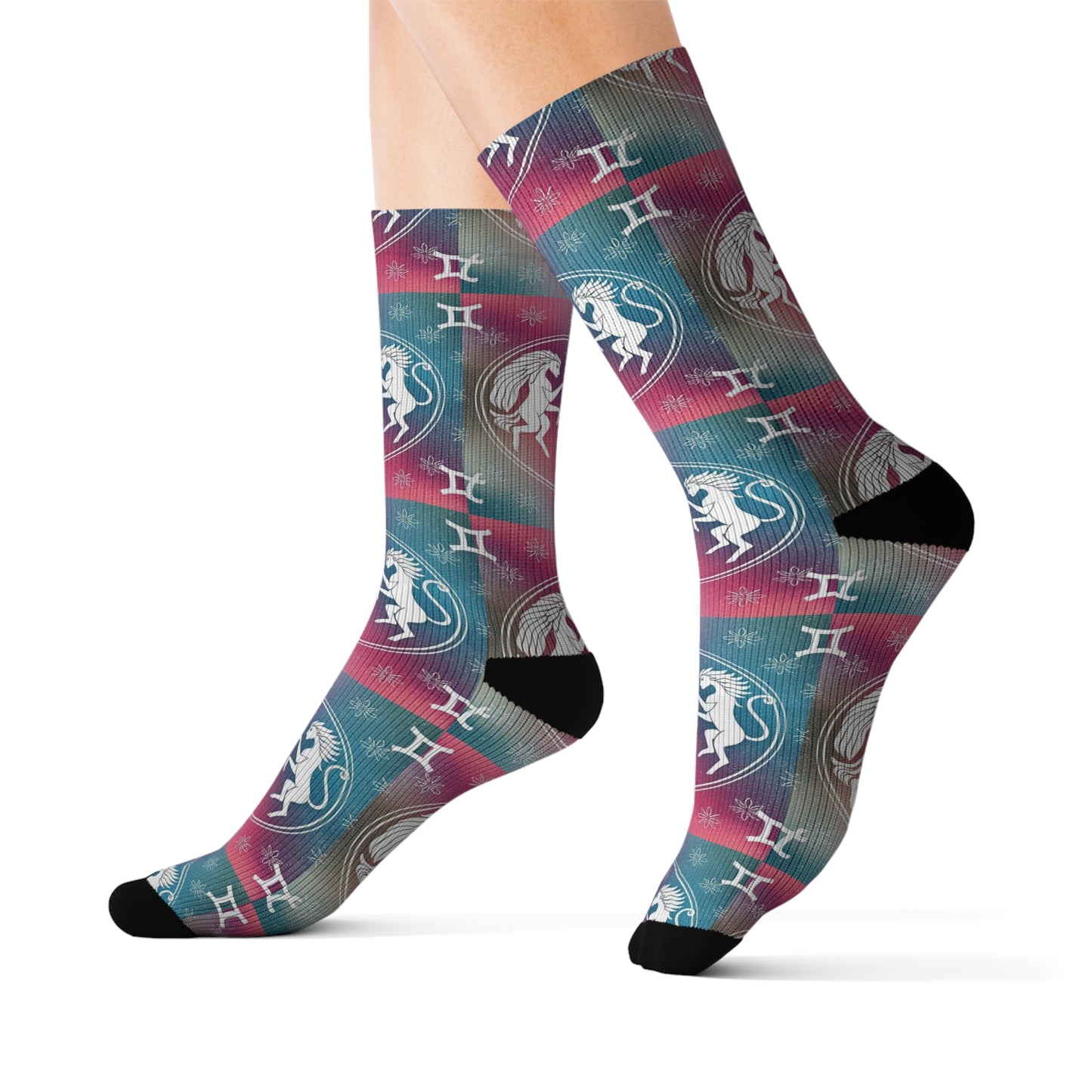 Sublimation Socks, Gemini, Zodiac v1, Pattern