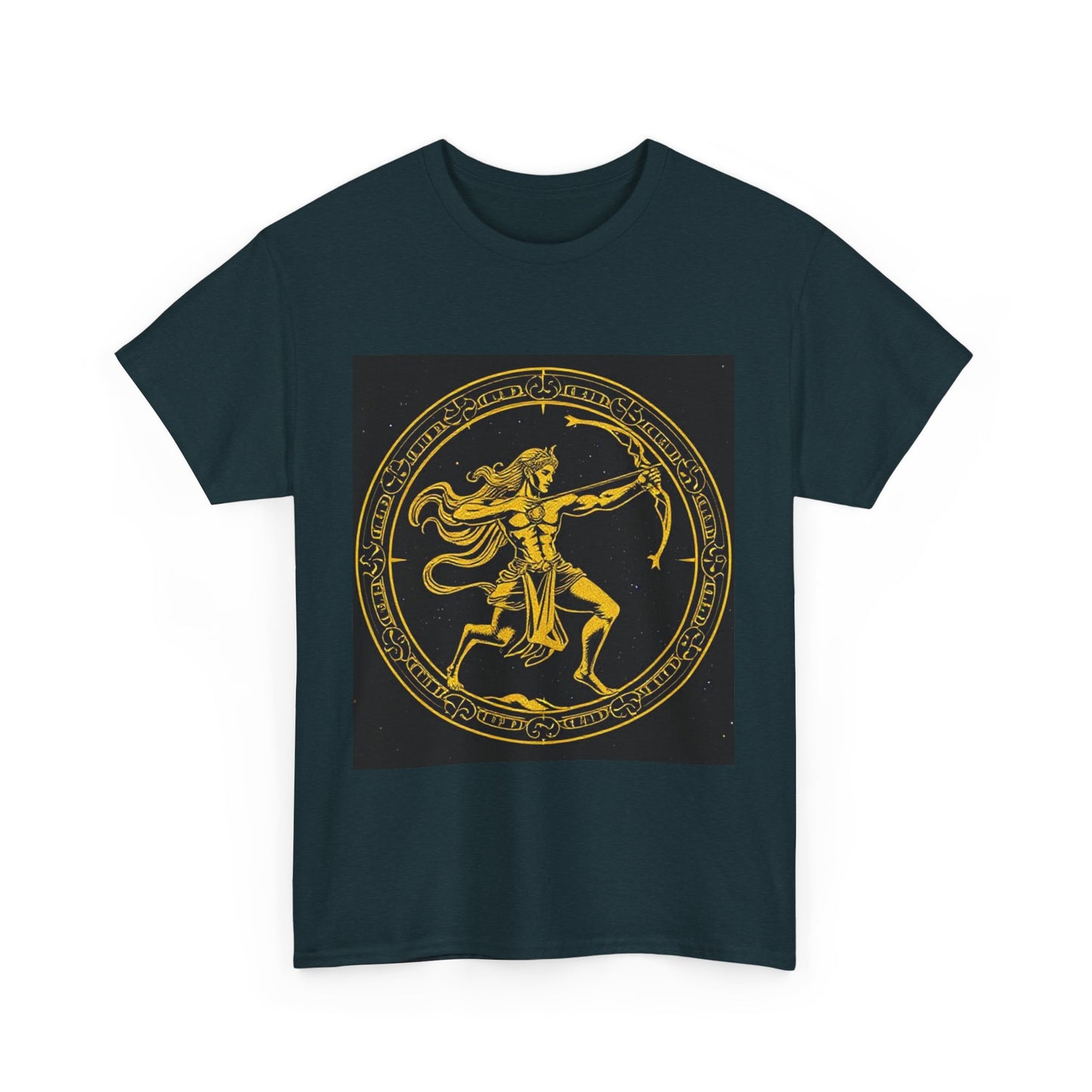 Unisex Heavy Cotton T-Shirt, Mythical Faun/Satyr, Sagittarius Zodiac Design