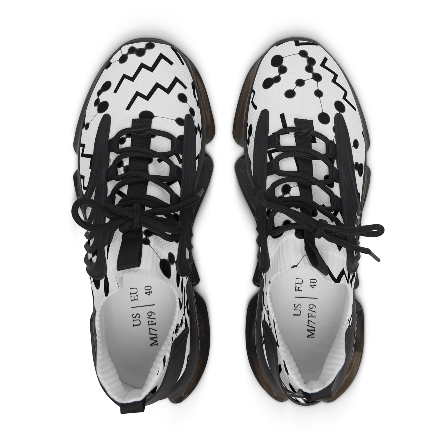 Women's Mesh Sneakers, Constellation & Symbol, Aquarius Zodiac Sign, AOP
