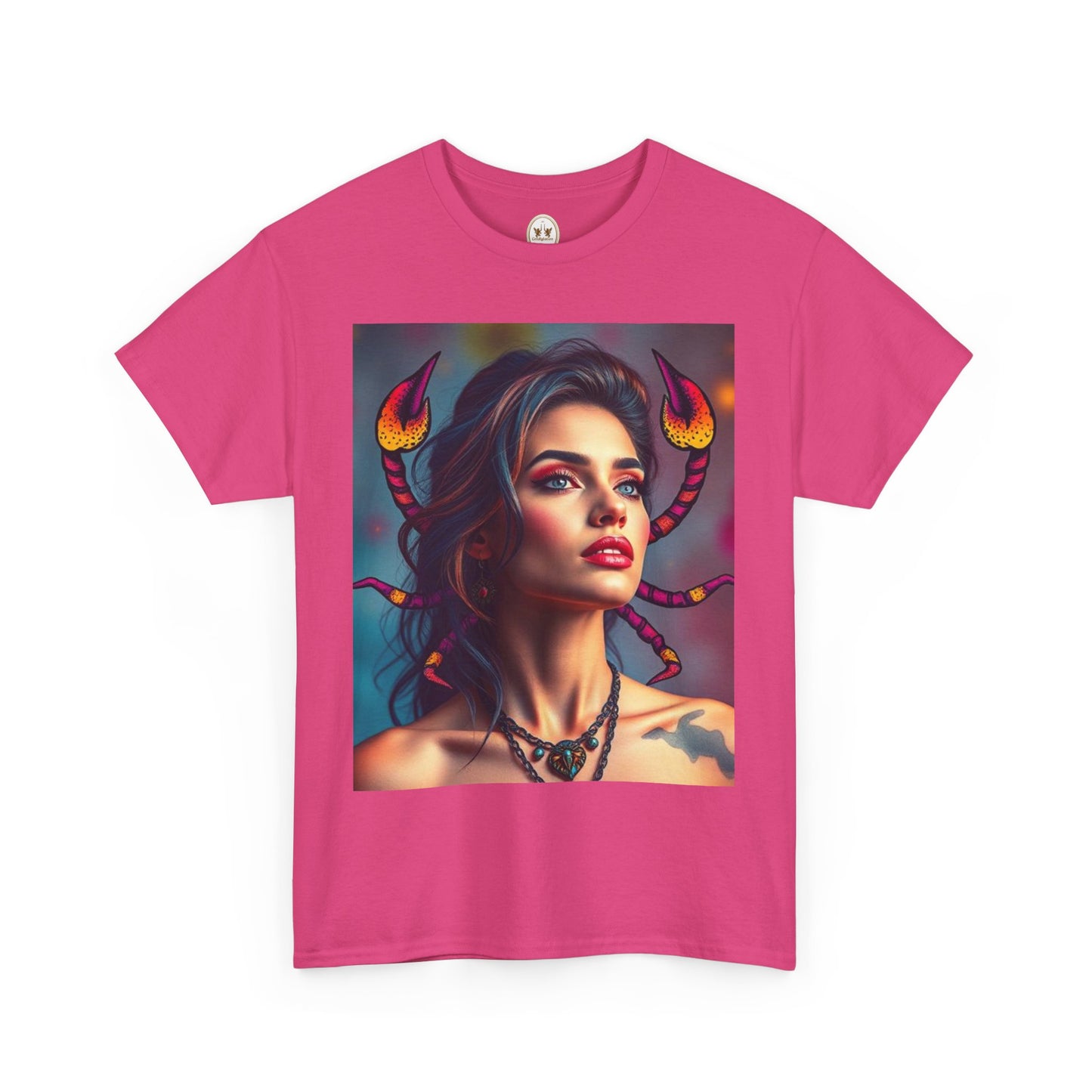 Unisex Heavy Cotton T-Shirt, Scorpio, Zodiac v2, Sexy Art